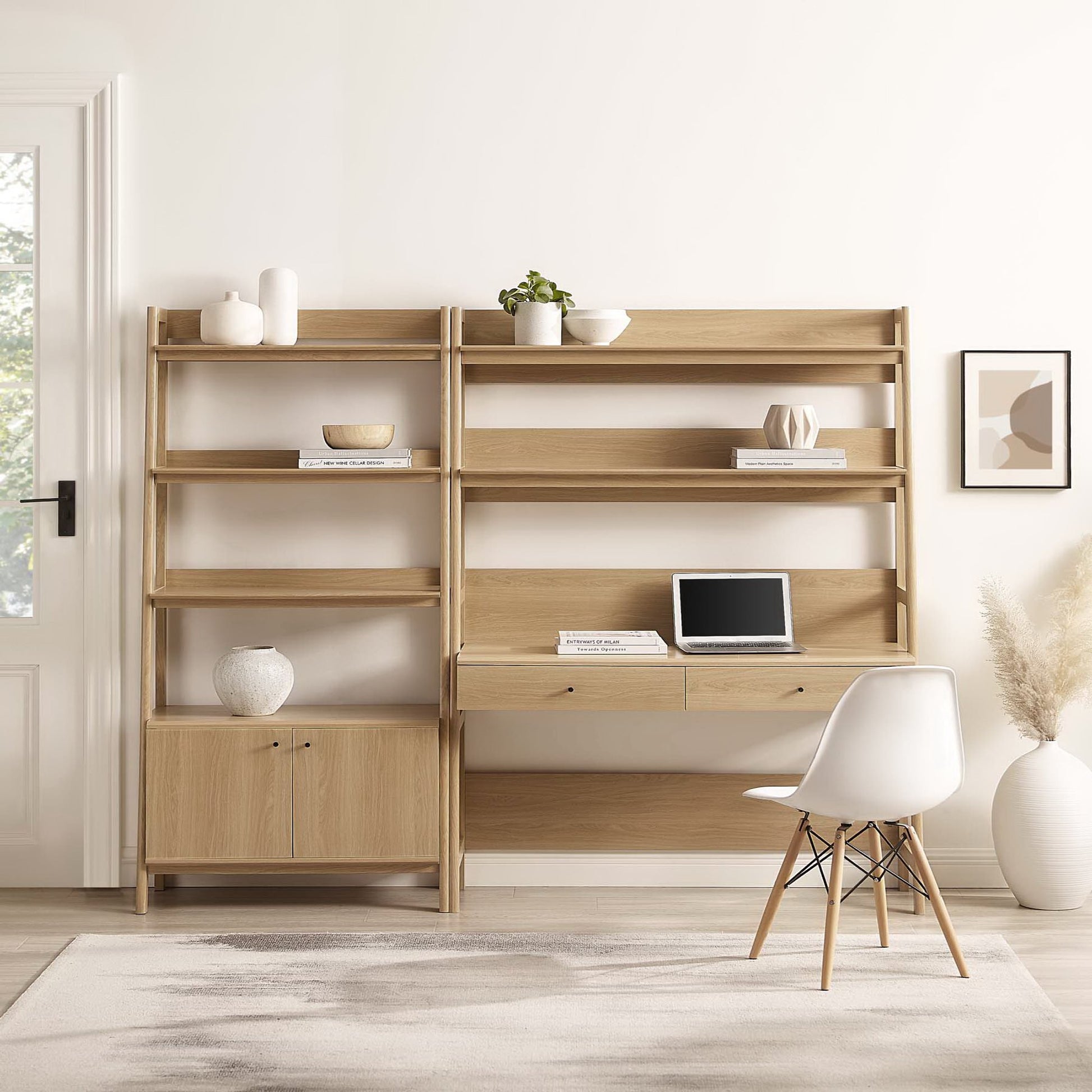 Bixby 2-Piece Wood oficina Desk and Bookshelf