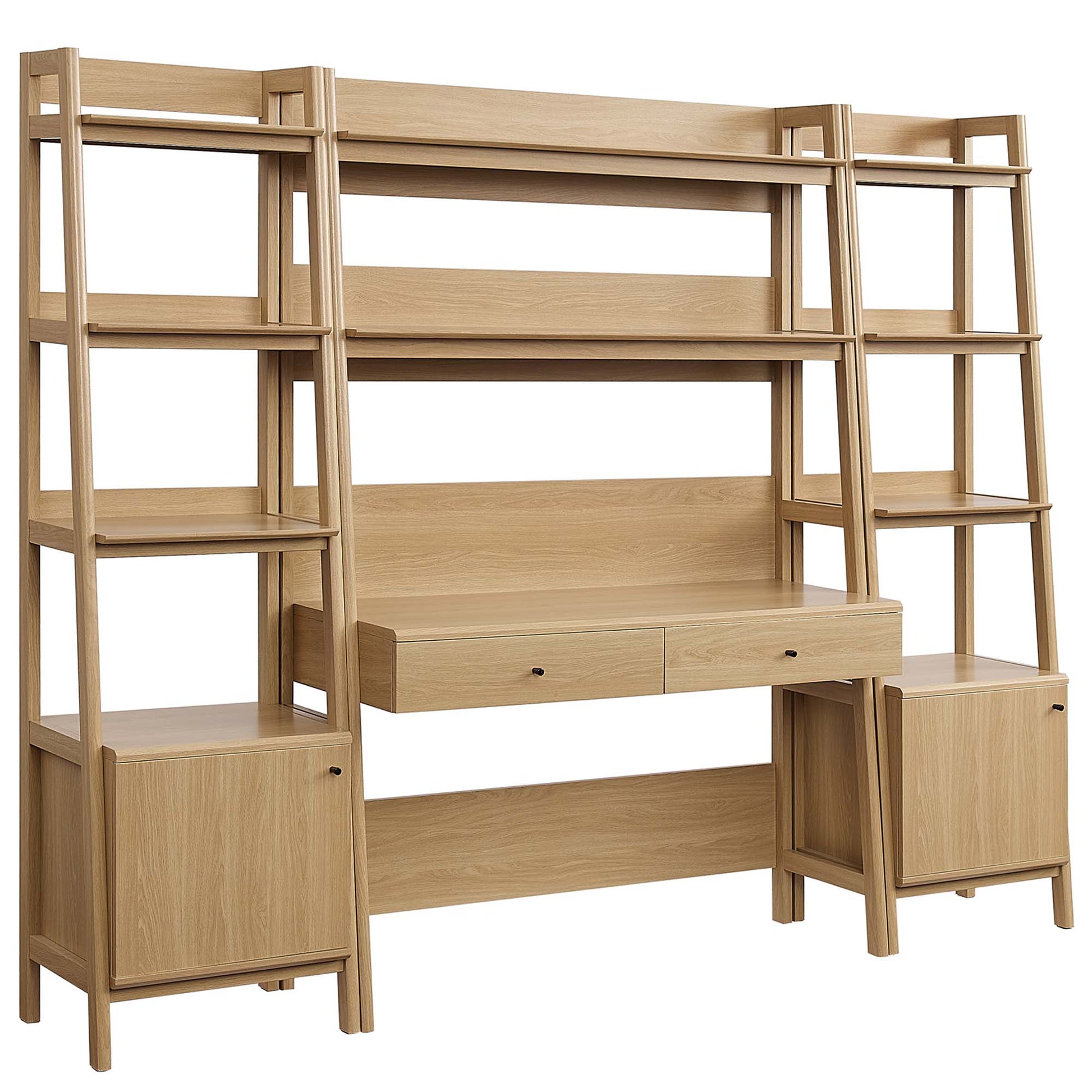 Bixby 3-Piece Wood oficina Desk and Bookshelf