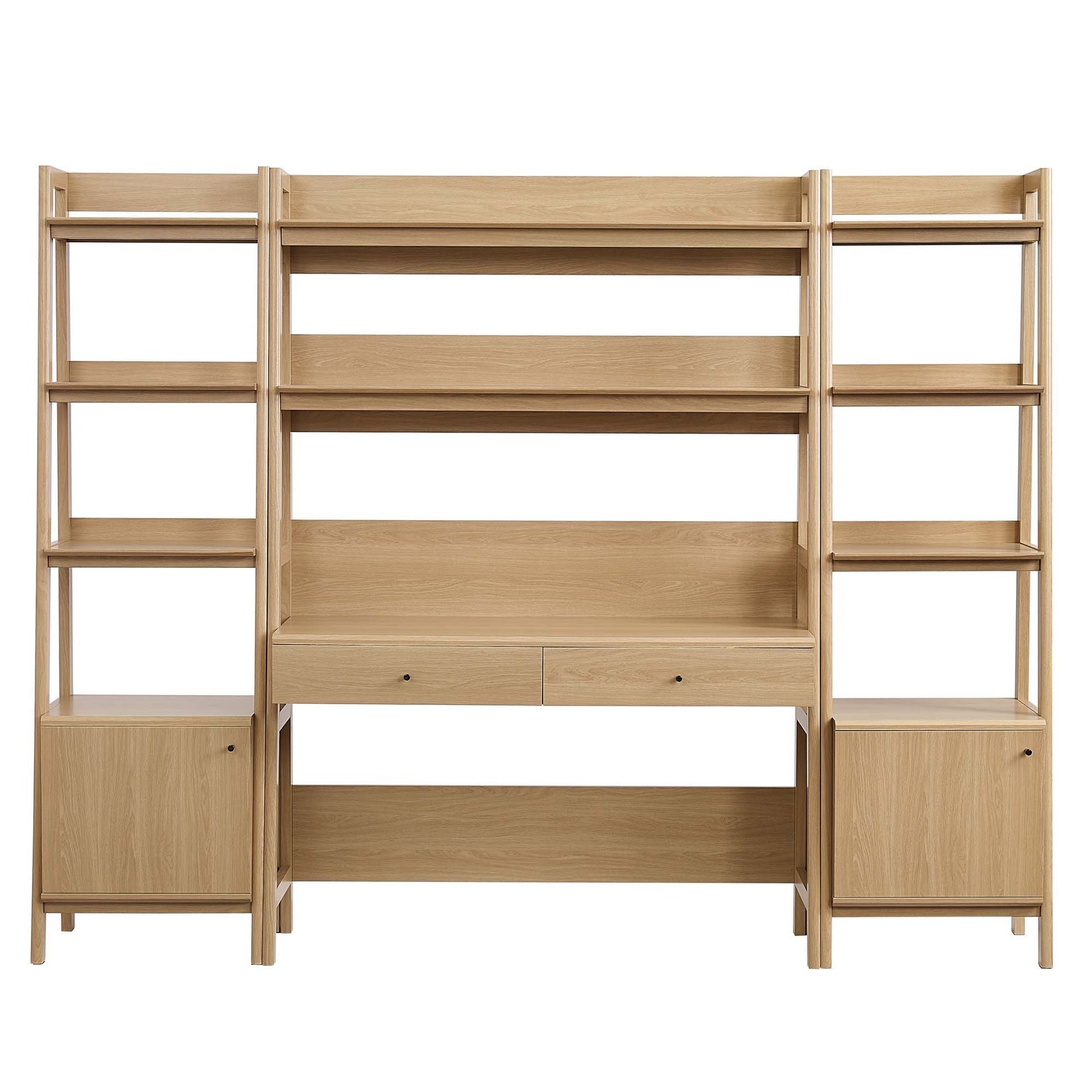 Bixby 3-Piece Wood oficina Desk and Bookshelf