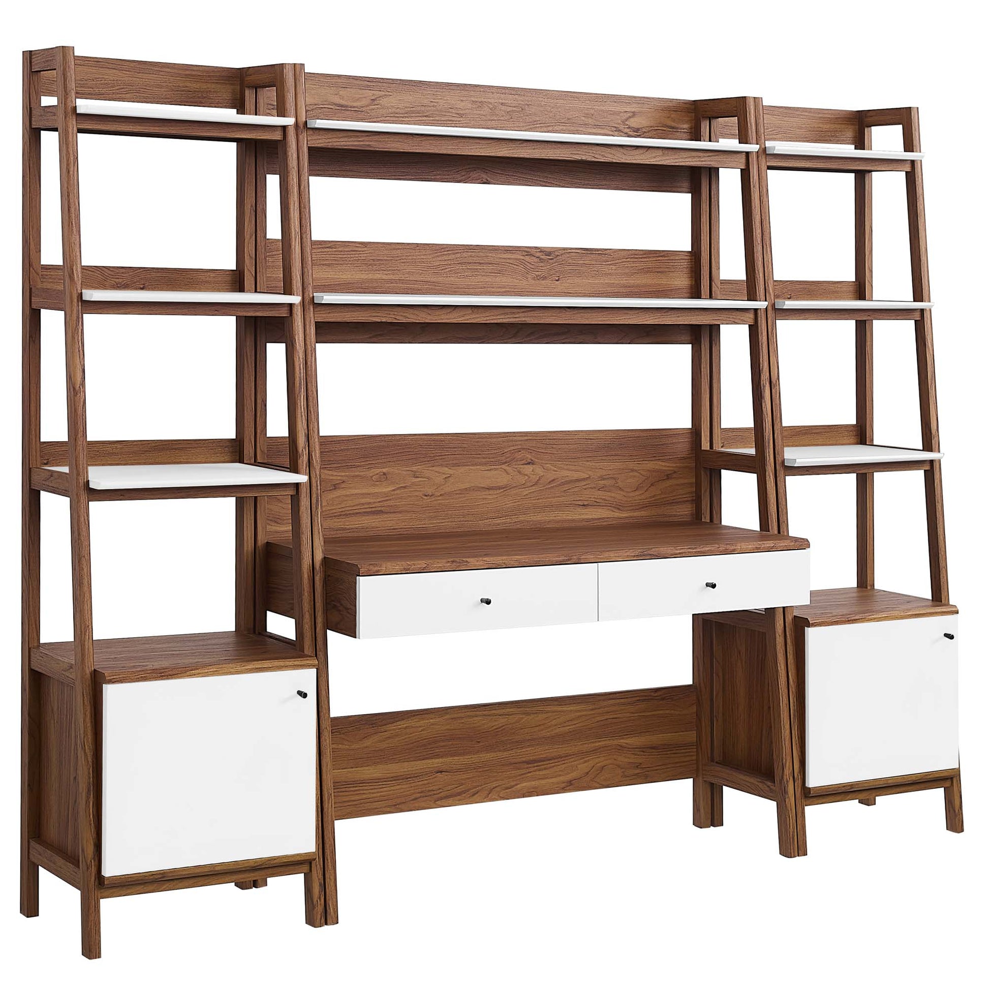 Bixby 3-Piece Wood oficina Desk and Bookshelf