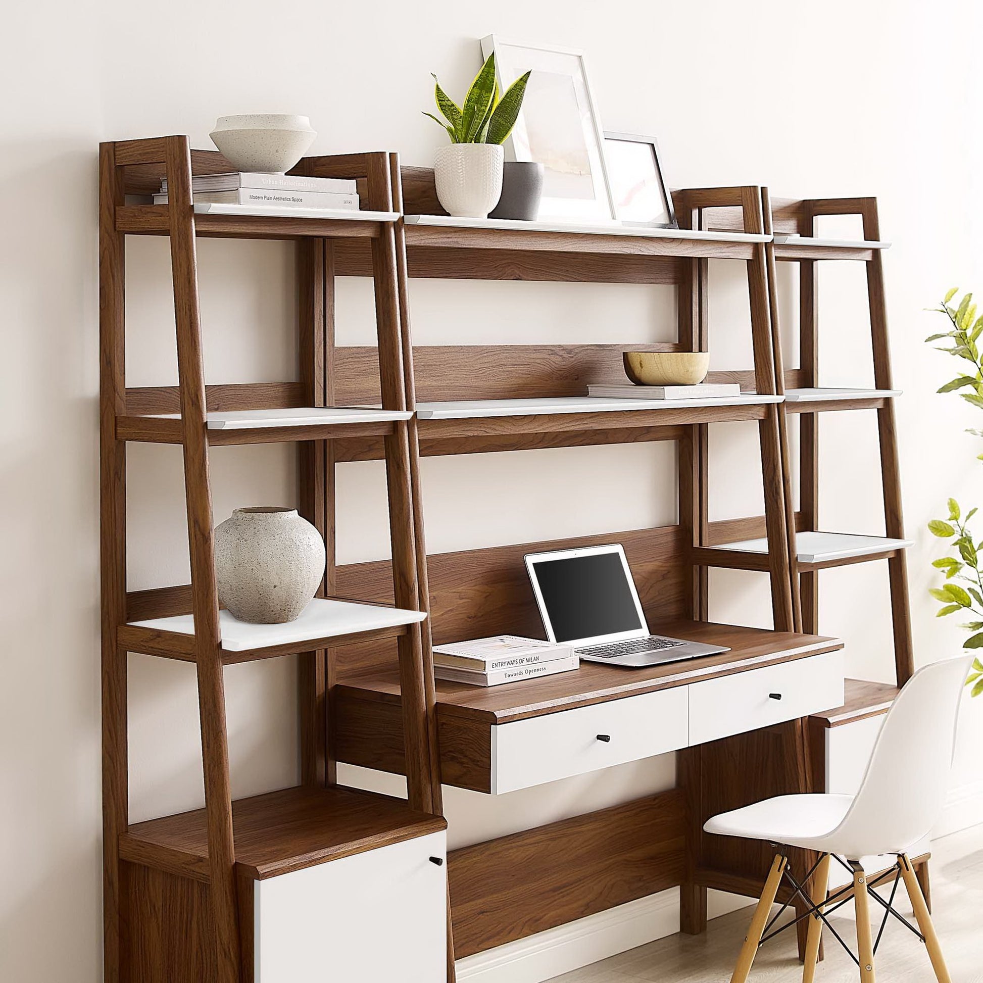 Bixby 3-Piece Wood oficina Desk and Bookshelf