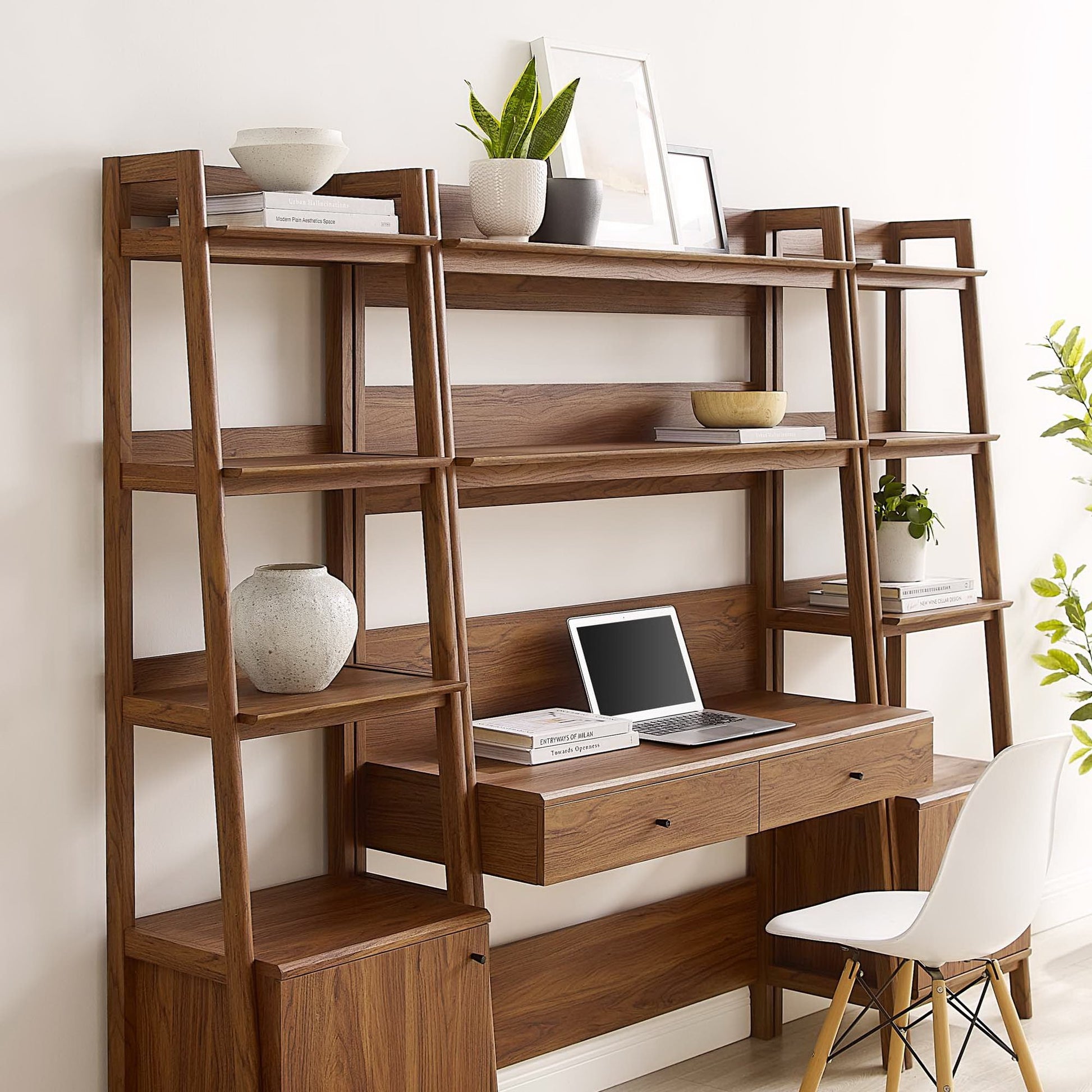 Bixby 3-Piece Wood oficina Desk and Bookshelf