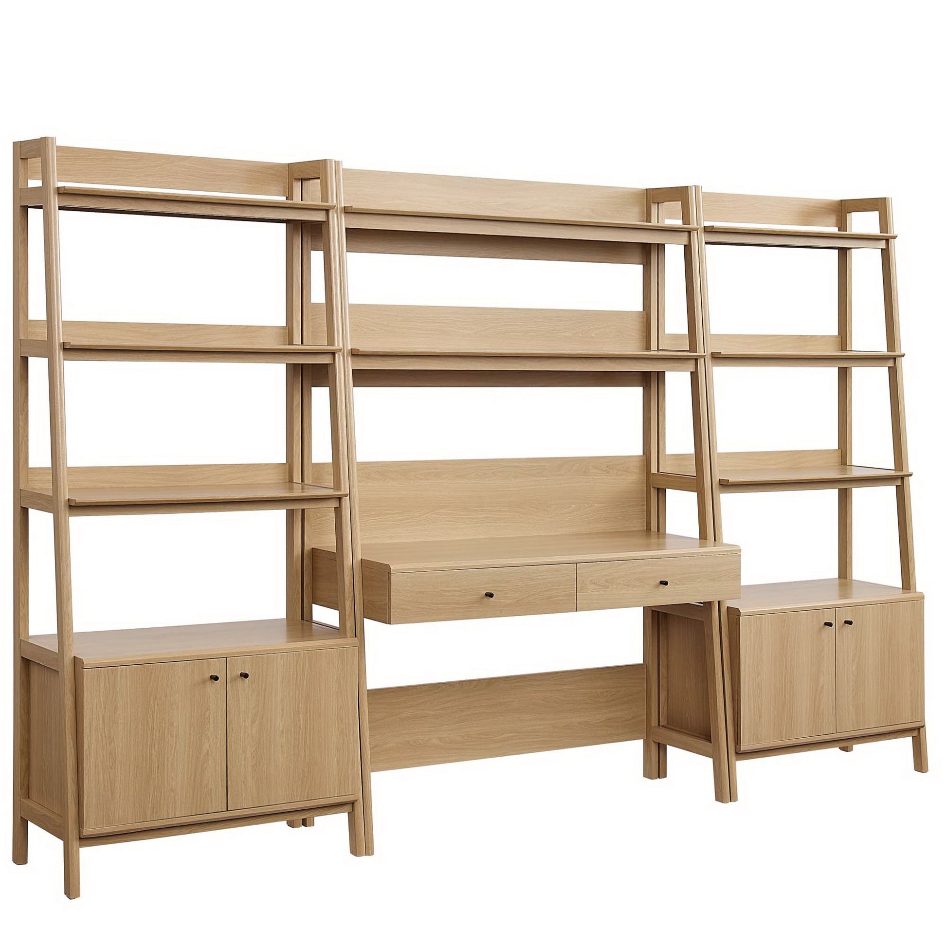 Bixby 3-Piece Wood oficina Desk and Bookshelf