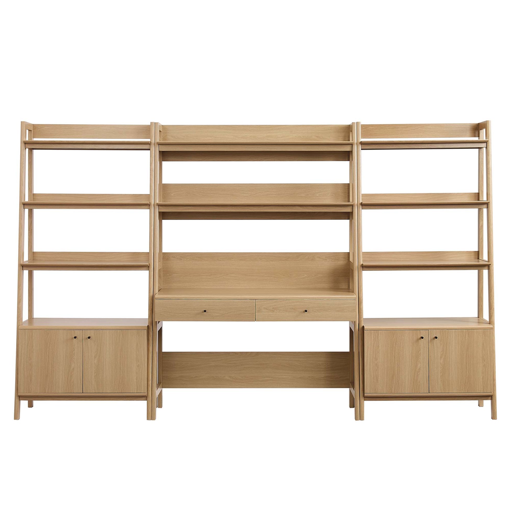 Bixby 3-Piece Wood oficina Desk and Bookshelf