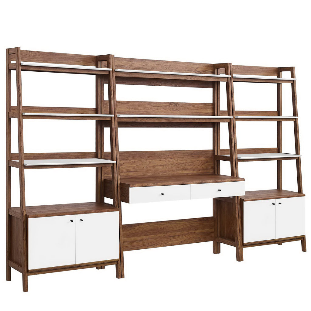 Bixby 3-Piece Wood oficina Desk and Bookshelf