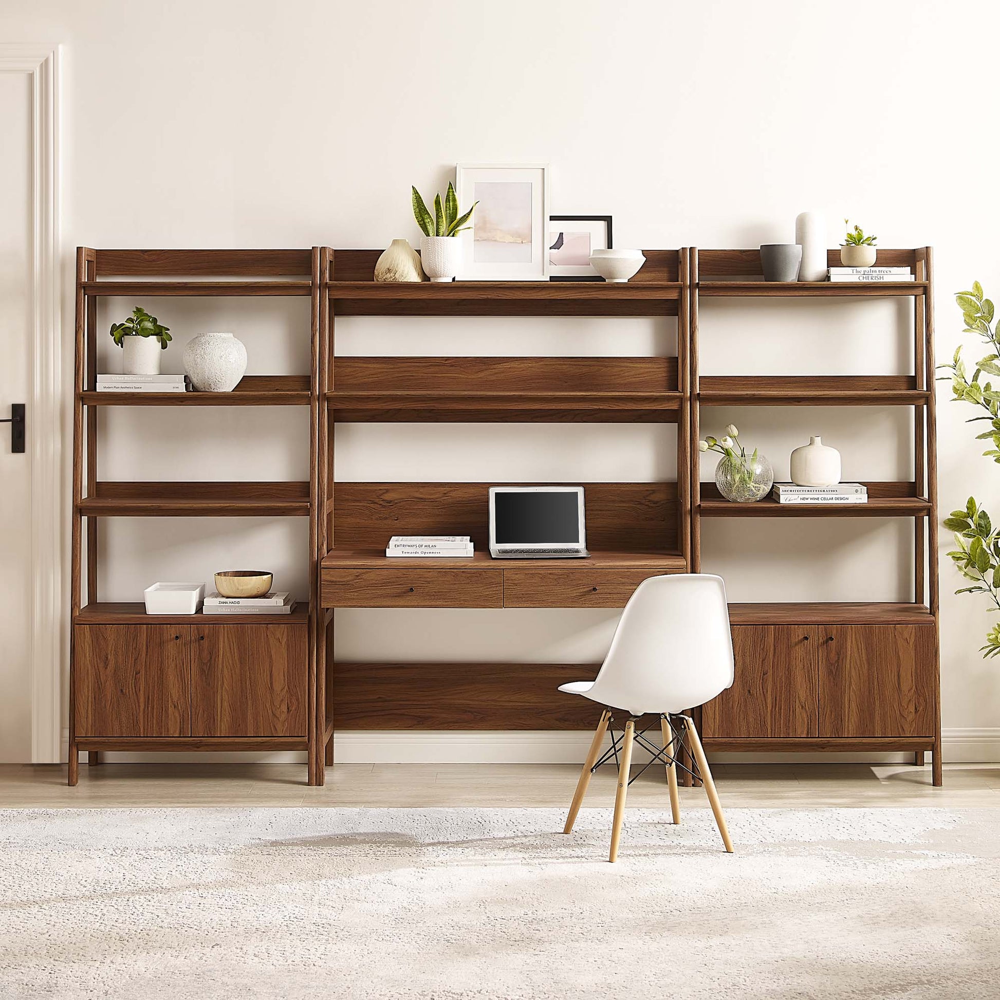 Bixby 3-Piece Wood oficina Desk and Bookshelf