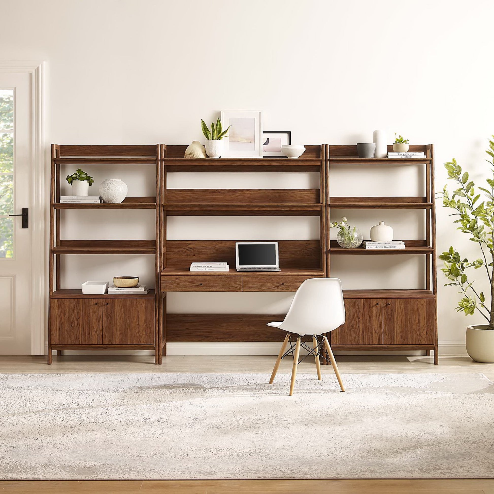 Bixby 3-Piece Wood oficina Desk and Bookshelf