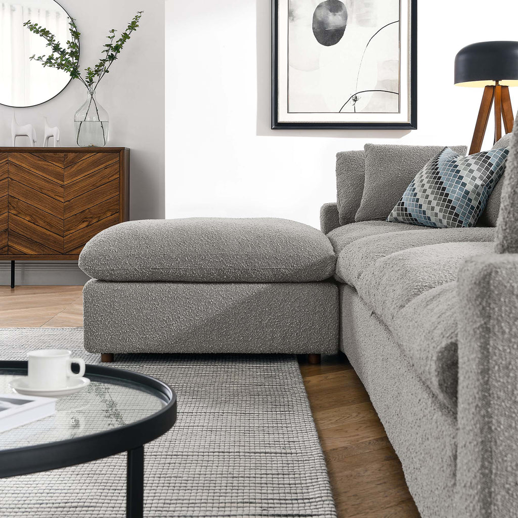 Commix 5-Piece Down Filled Overstuffed Boucle Fabric Sectional sofá