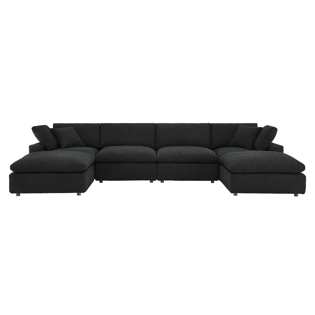 Commix 6-Piece Down Filled Overstuffed Boucle Sectional sofá