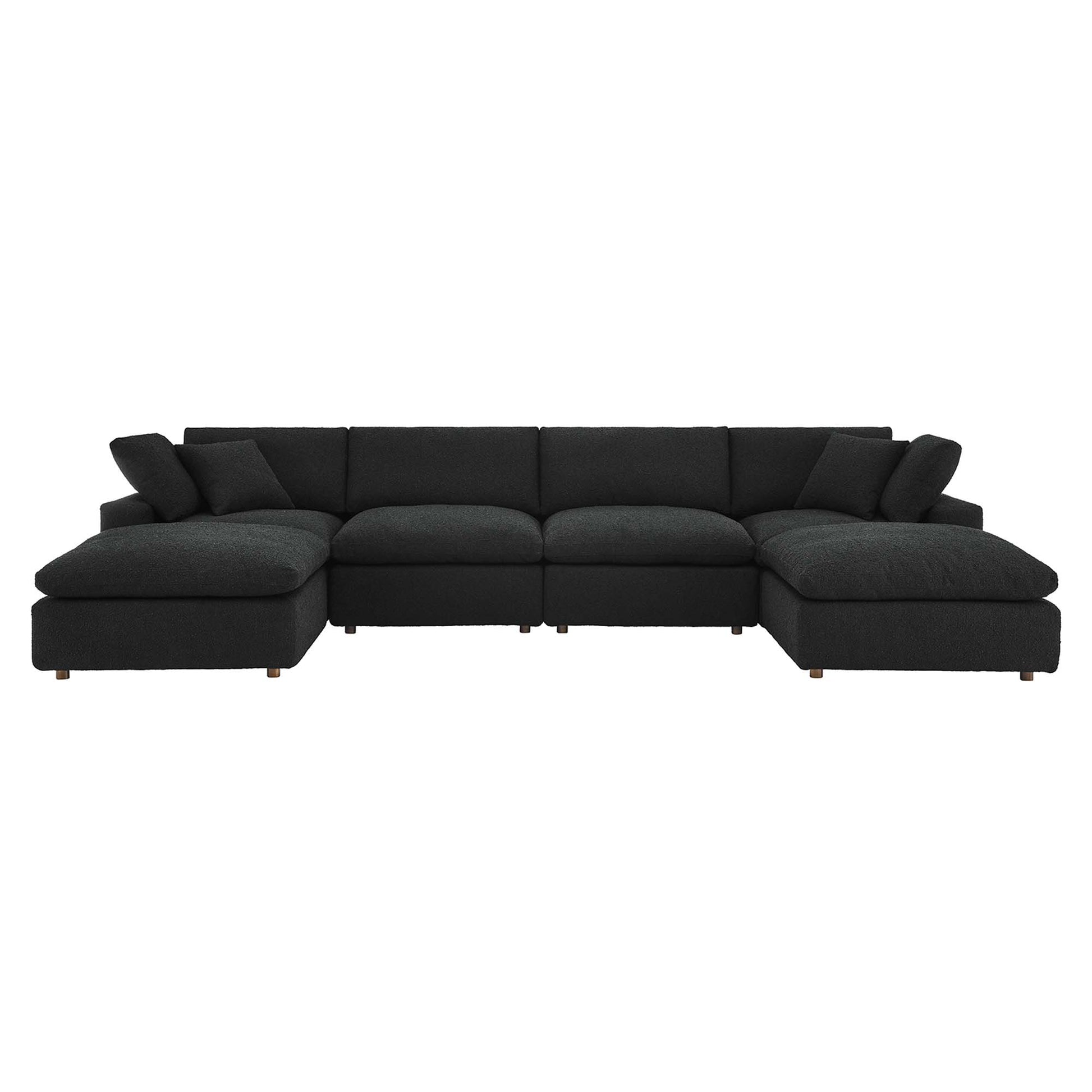 Commix 6-Piece Down Filled Overstuffed Boucle Sectional sofá