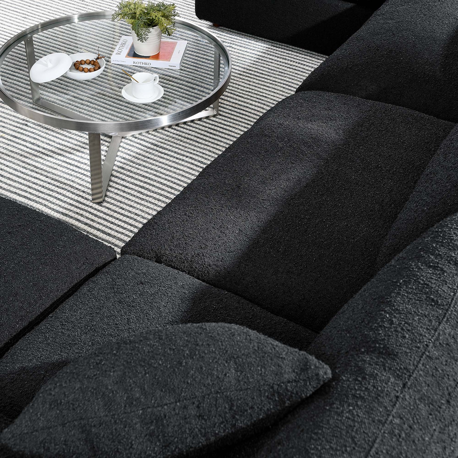 Commix 6-Piece Down Filled Overstuffed Boucle Sectional sofá