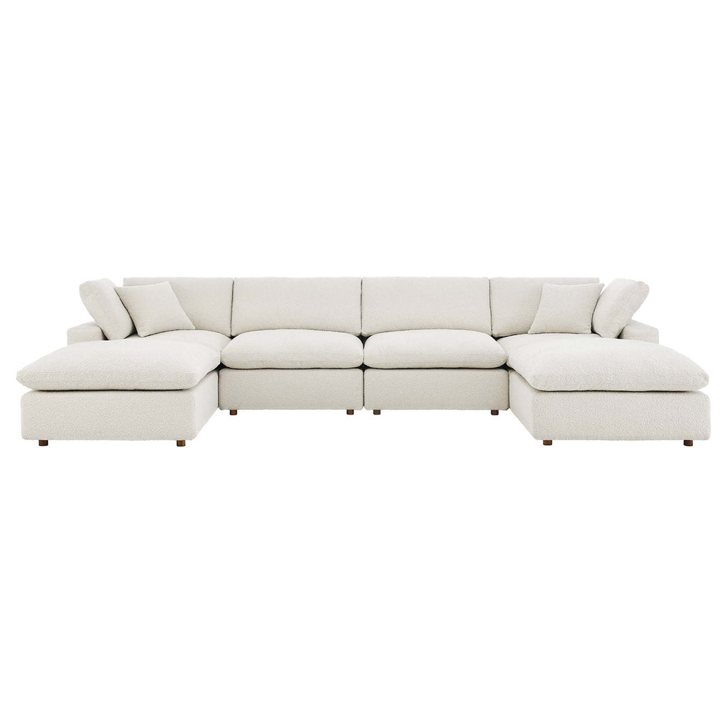 Commix 6-Piece Down Filled Overstuffed Boucle Sectional sofá