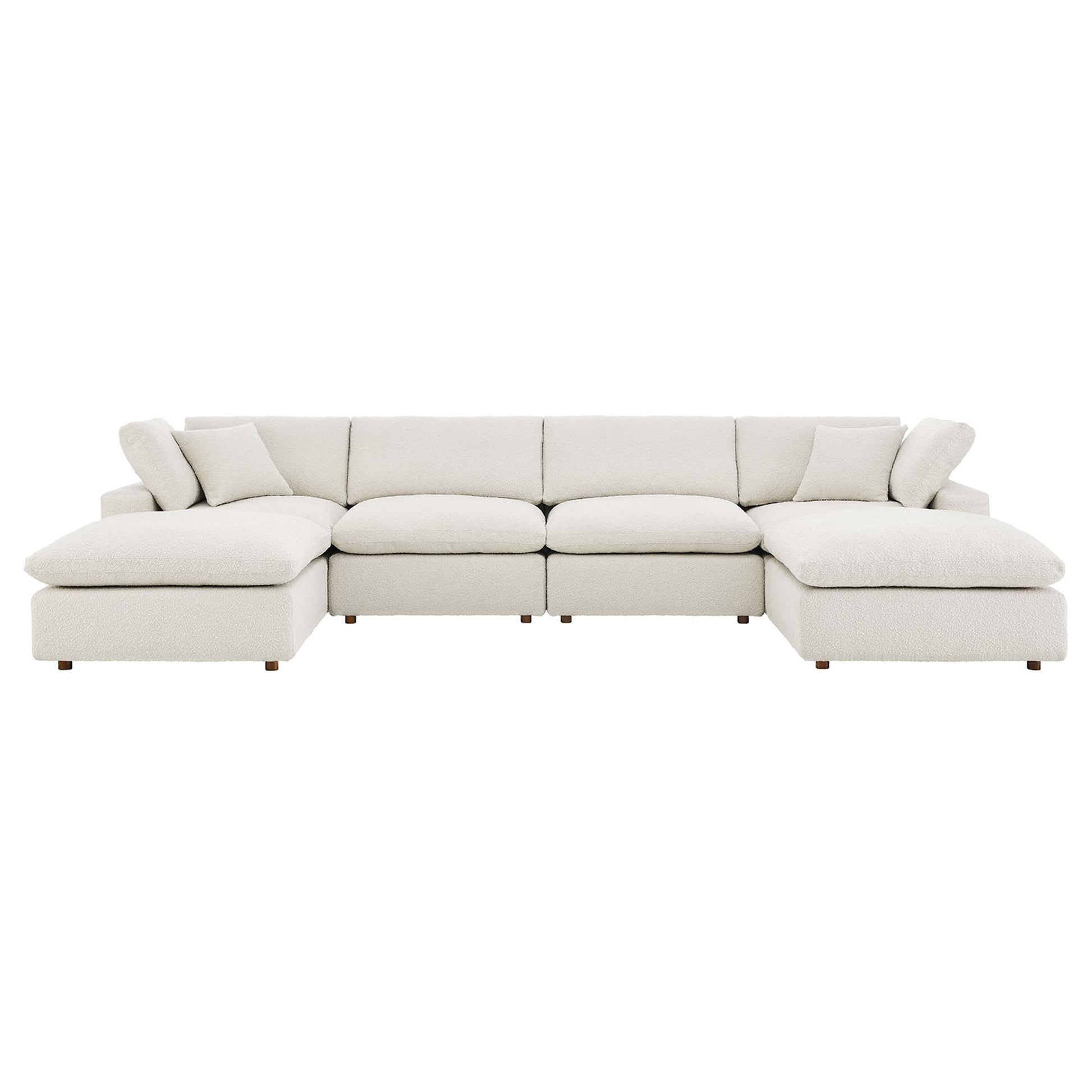 Commix 6-Piece Down Filled Overstuffed Boucle Sectional sofá