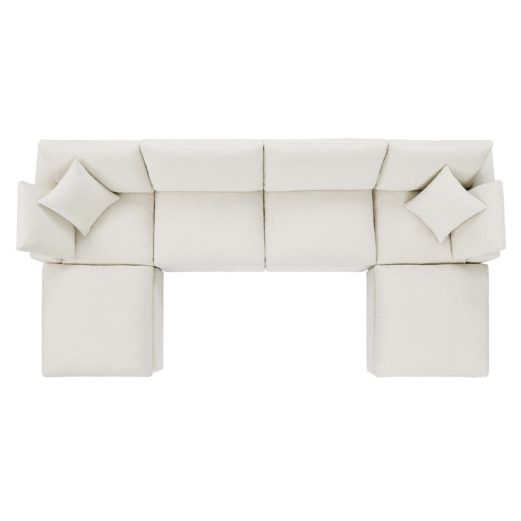 Commix 6-Piece Down Filled Overstuffed Boucle Sectional sofá
