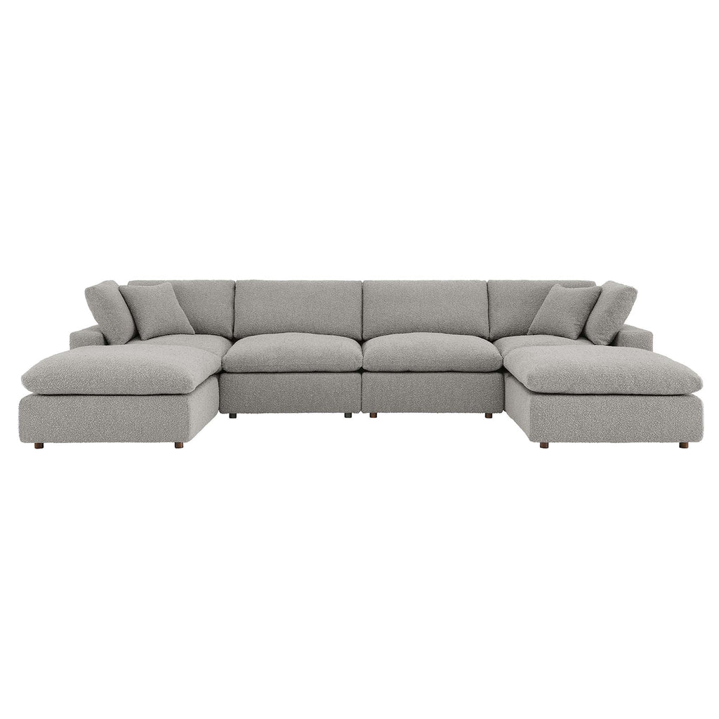 Commix 6-Piece Down Filled Overstuffed Boucle Sectional sofá