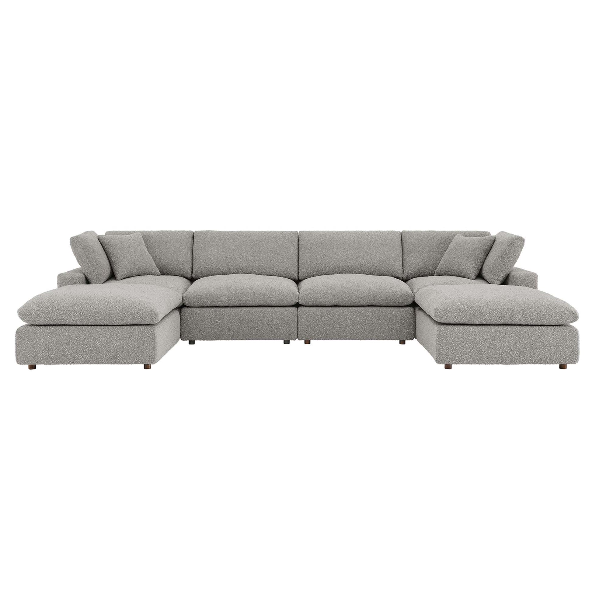 Commix 6-Piece Down Filled Overstuffed Boucle Sectional sofá