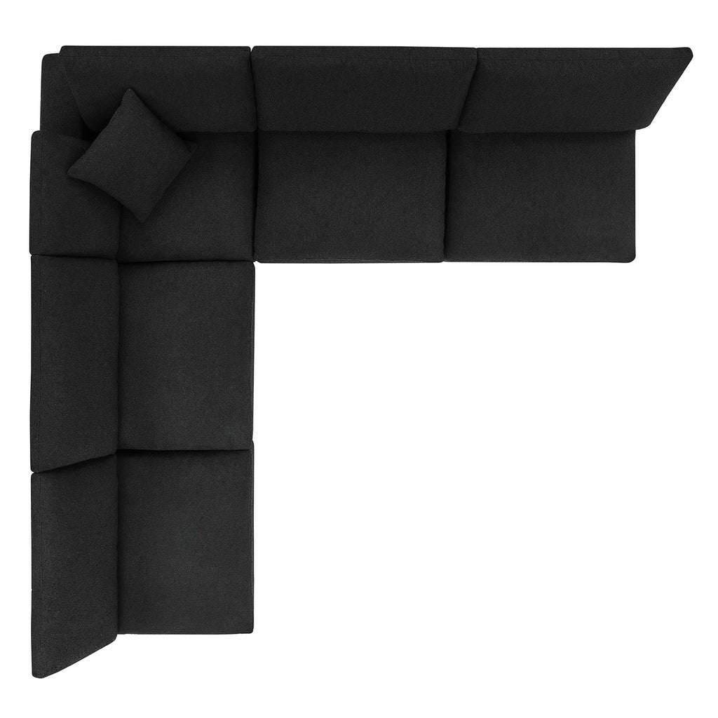 Commix 5-Piece Down Filled Overstuffed Boucle Fabric Sectional sofá