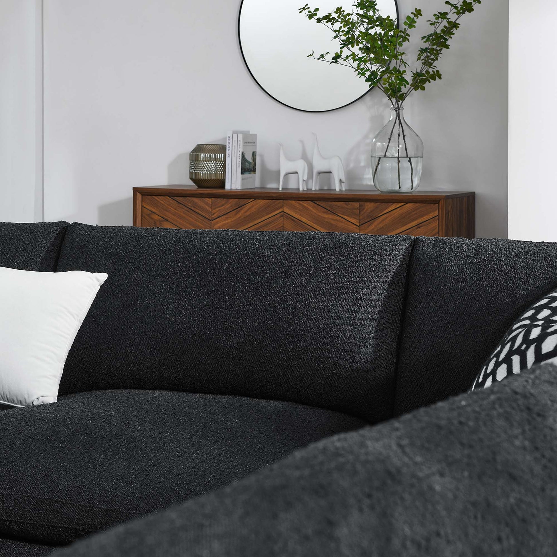 Commix 5-Piece Down Filled Overstuffed Boucle Fabric Sectional sofá