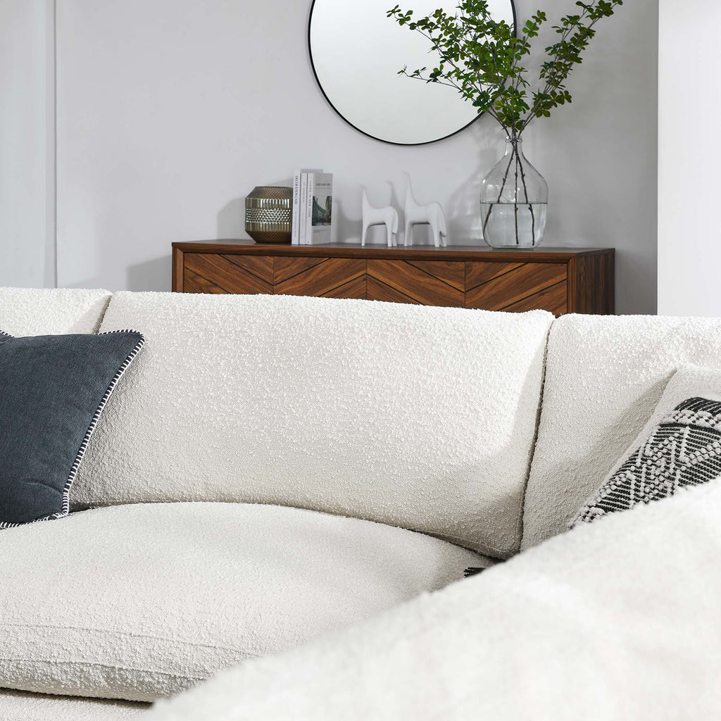 Commix 5-Piece Down Filled Overstuffed Boucle Fabric Sectional sofá