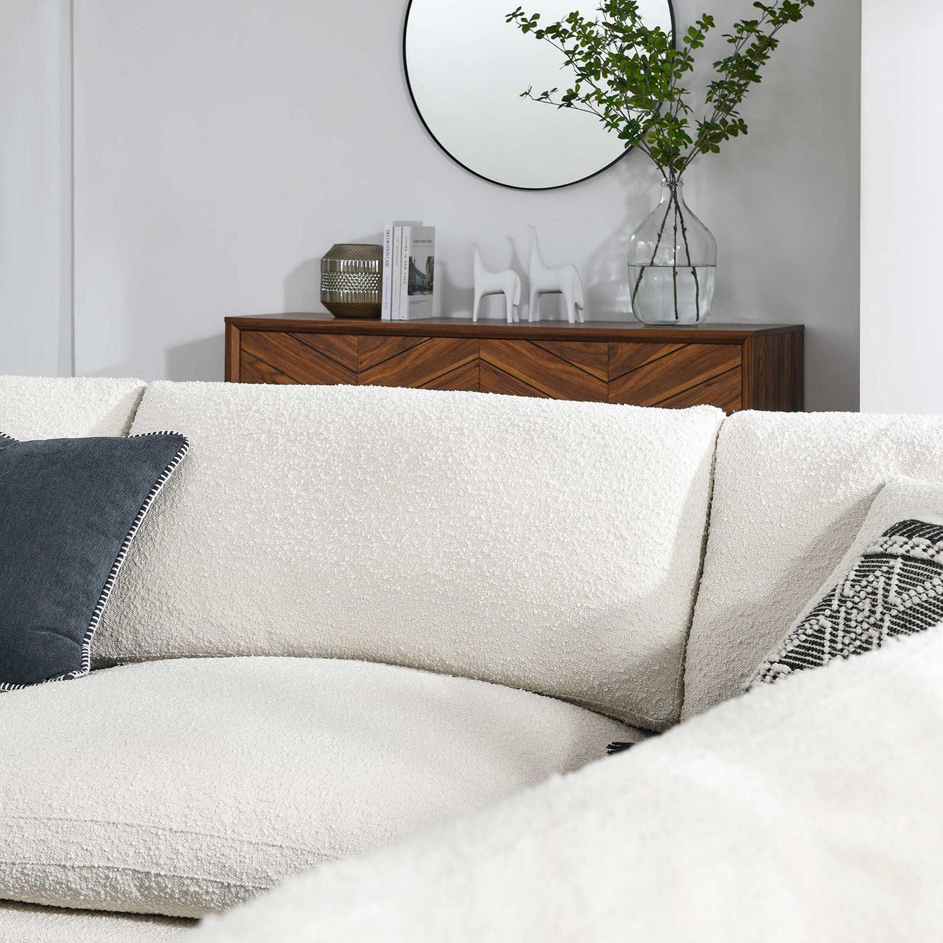 Commix 5-Piece Down Filled Overstuffed Boucle Fabric Sectional sofá