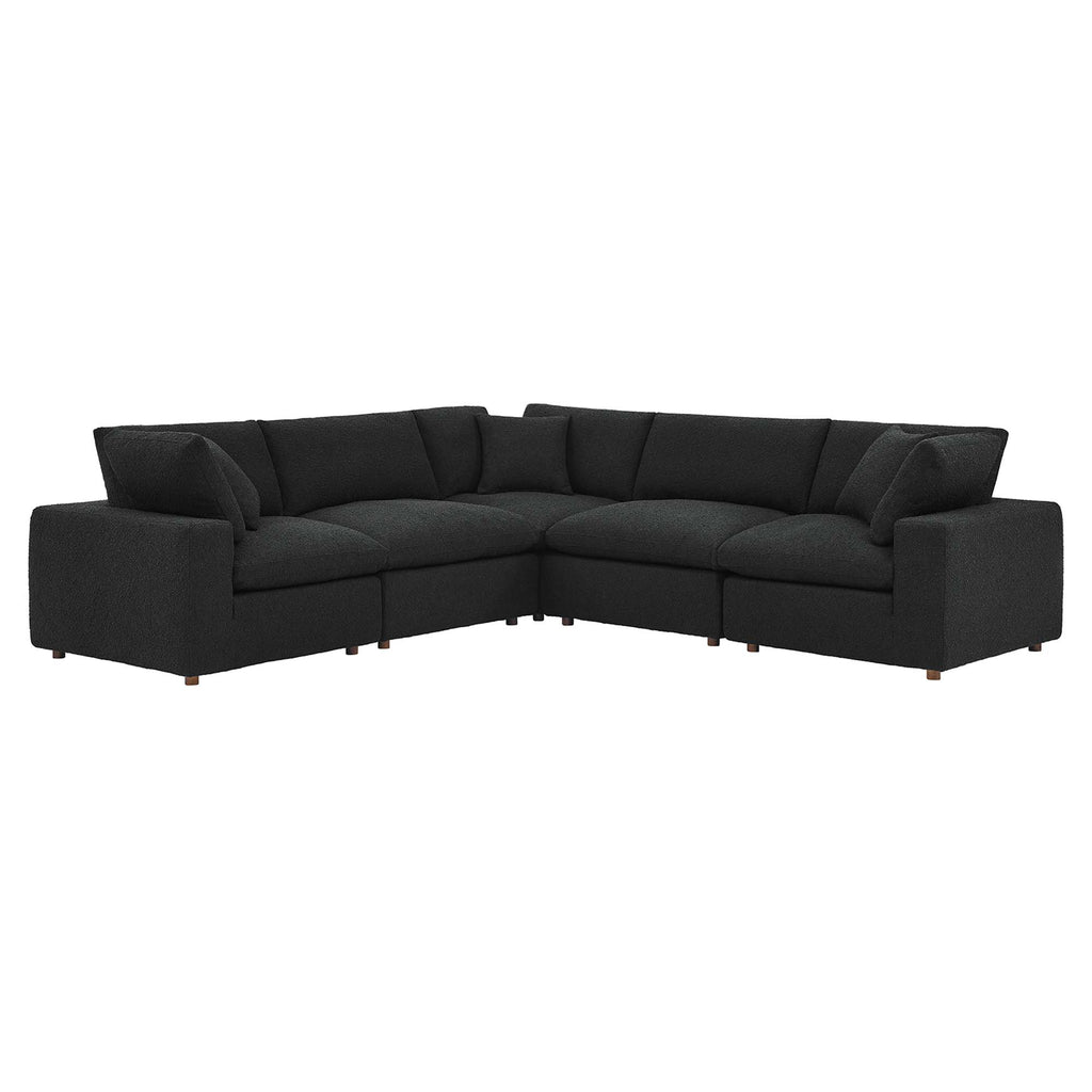 Commix 5-Piece Down Filled Overstuffed Boucle Sectional sofá