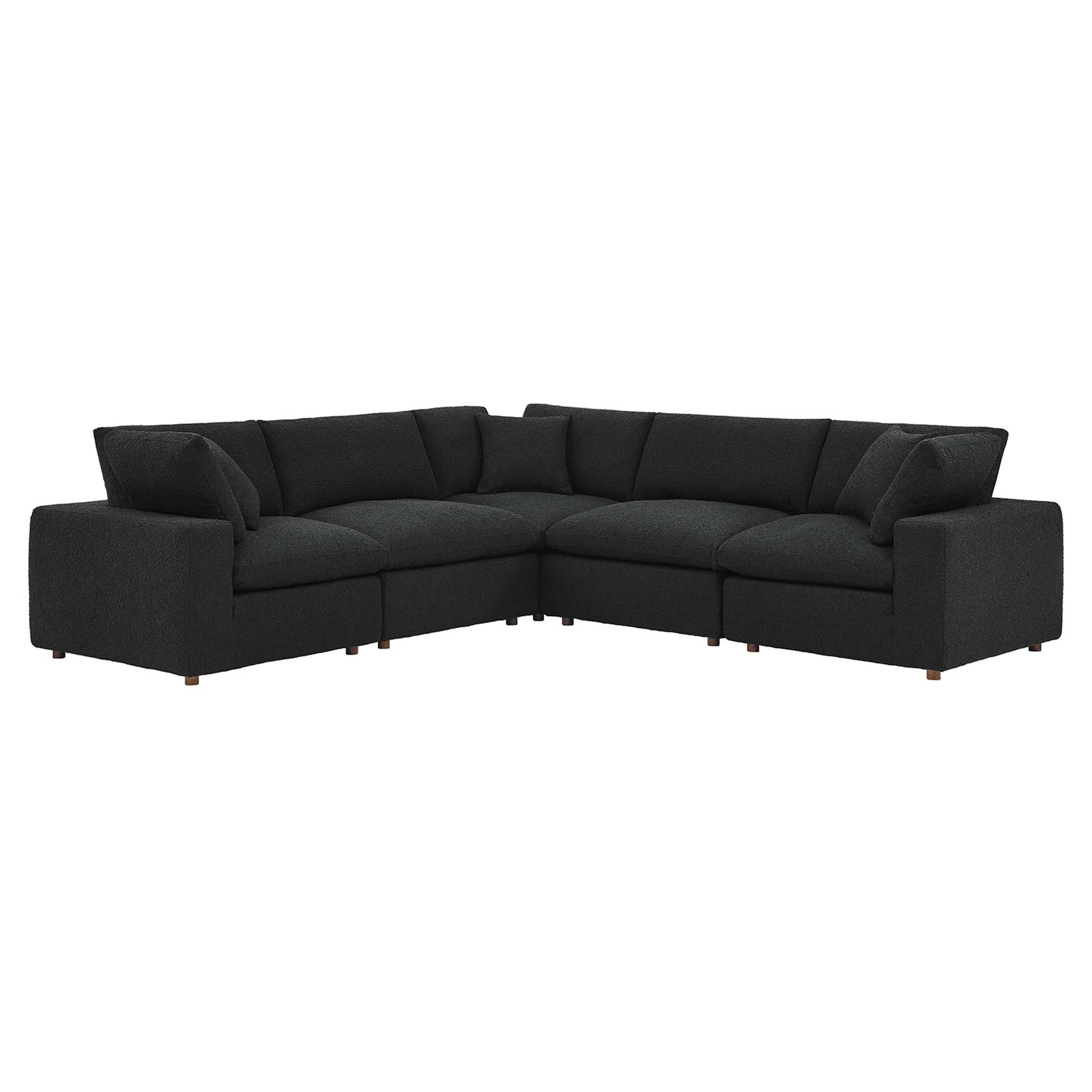 Commix 5-Piece Down Filled Overstuffed Boucle Sectional sofá