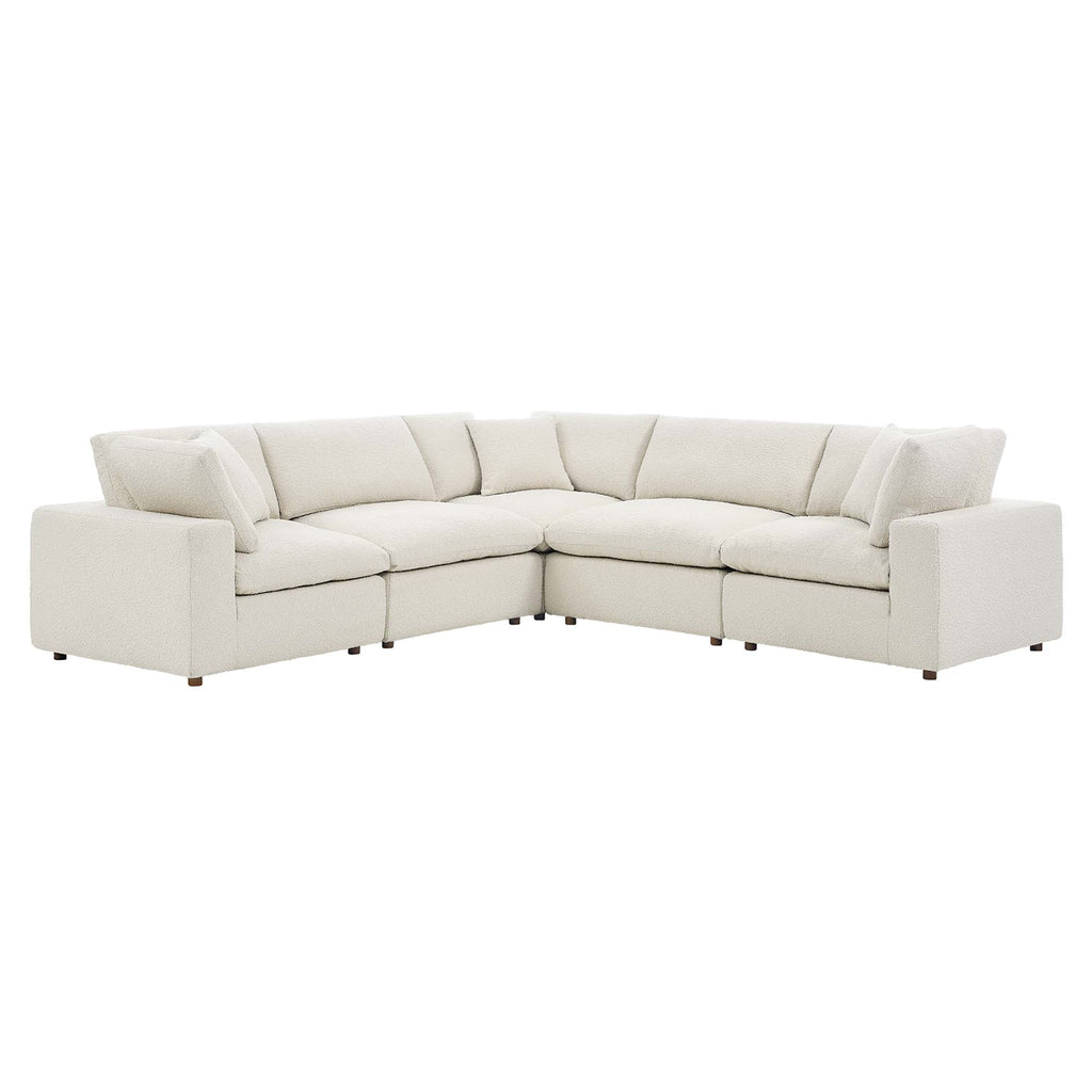 Commix 5-Piece Down Filled Overstuffed Boucle Sectional sofá