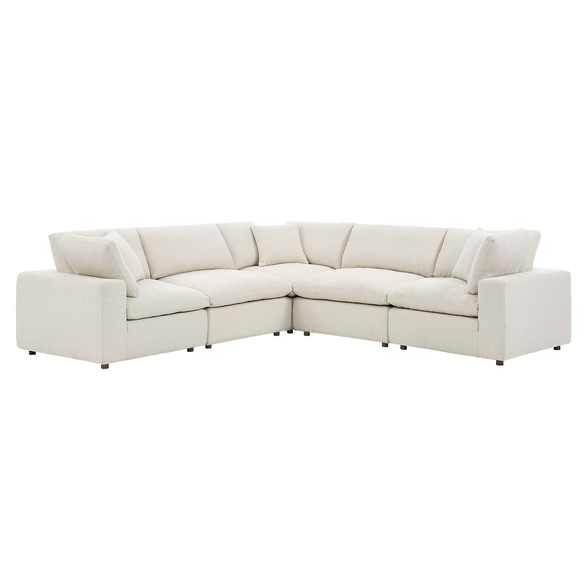 Commix 5-Piece Down Filled Overstuffed Boucle Sectional sofá
