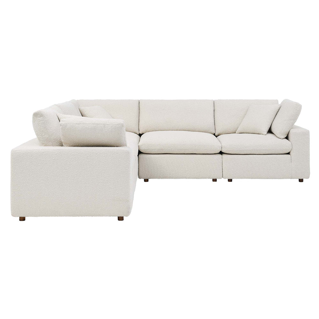 Commix 5-Piece Down Filled Overstuffed Boucle Sectional sofá