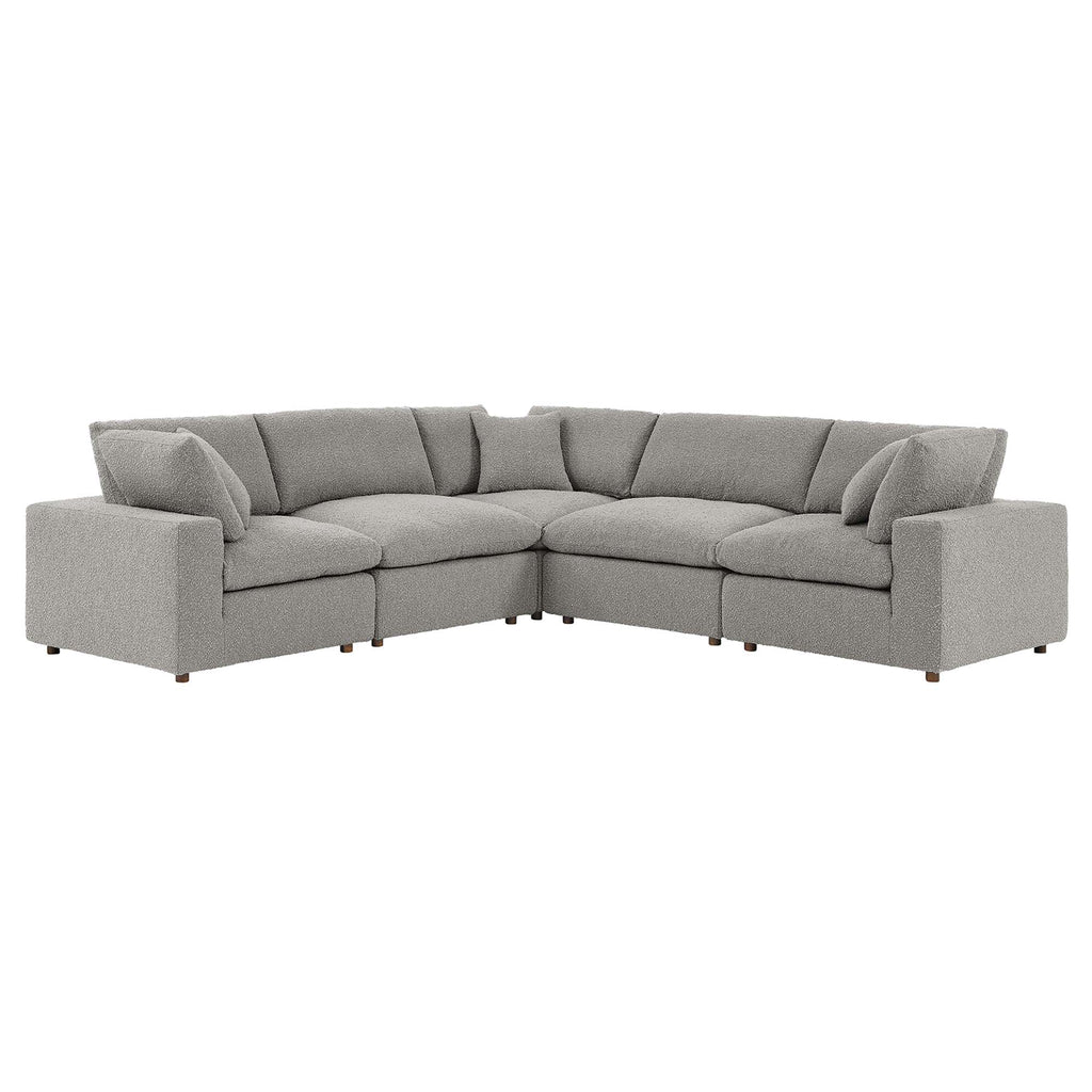 Commix 5-Piece Down Filled Overstuffed Boucle Sectional sofá