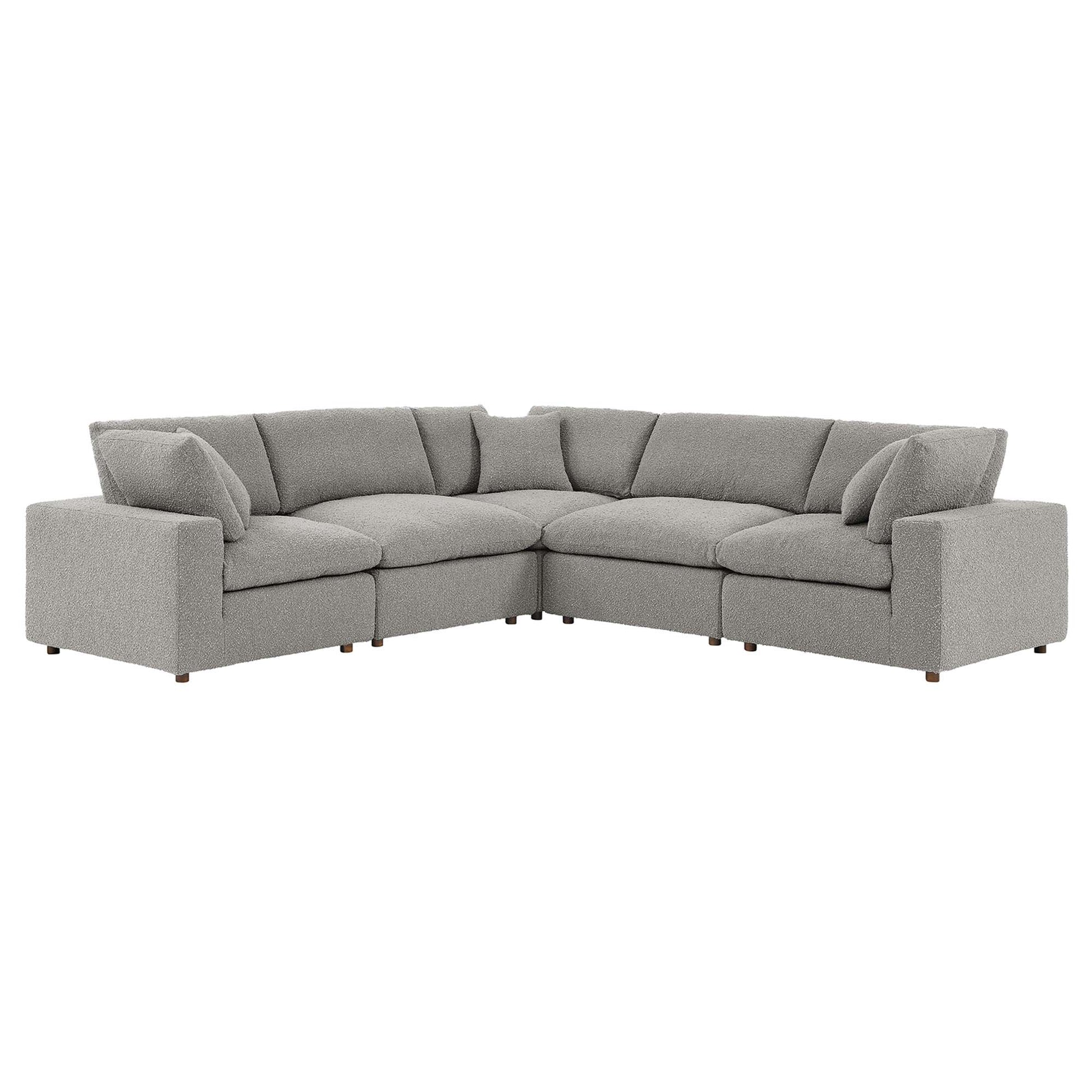 Commix 5-Piece Down Filled Overstuffed Boucle Sectional sofá