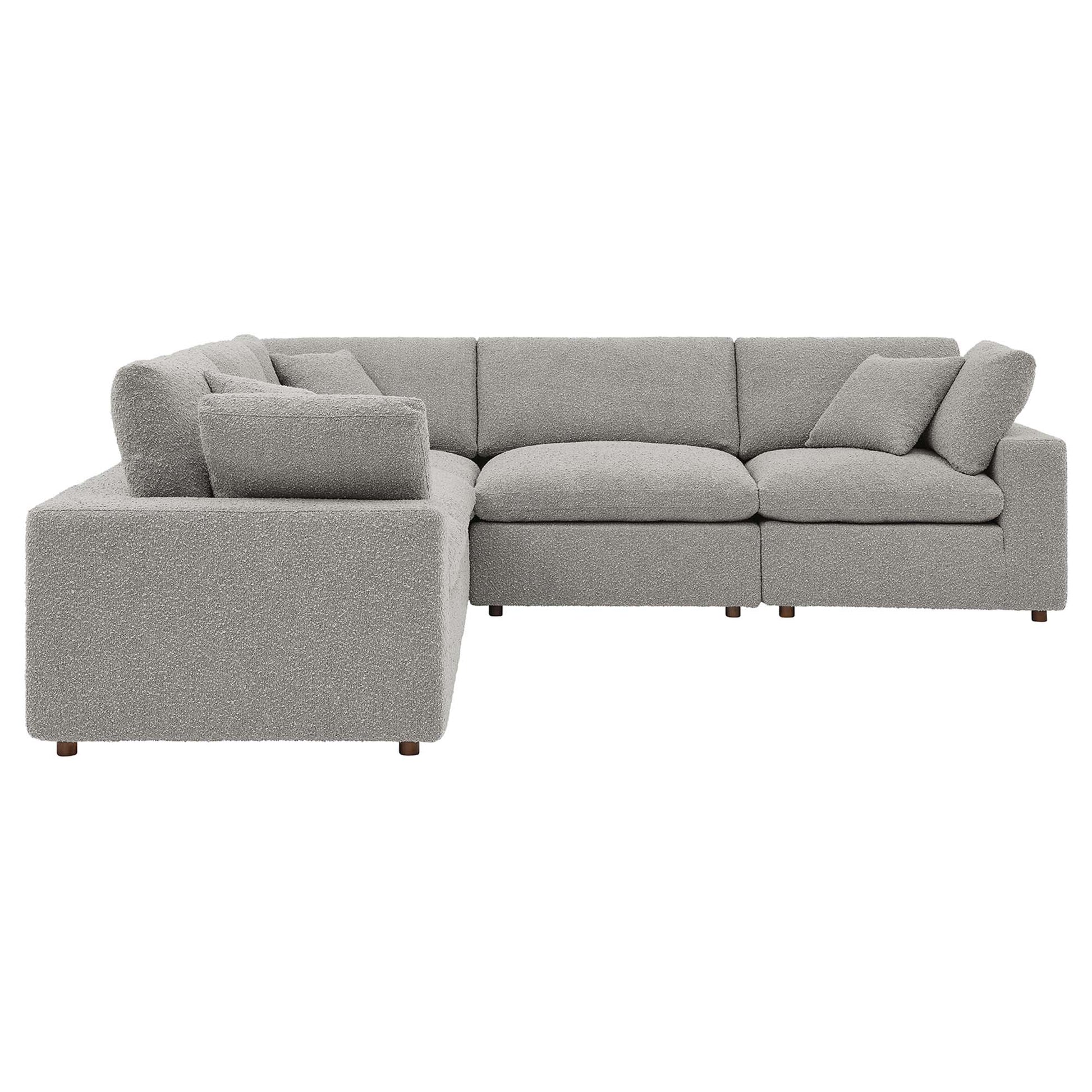 Commix 5-Piece Down Filled Overstuffed Boucle Sectional sofá