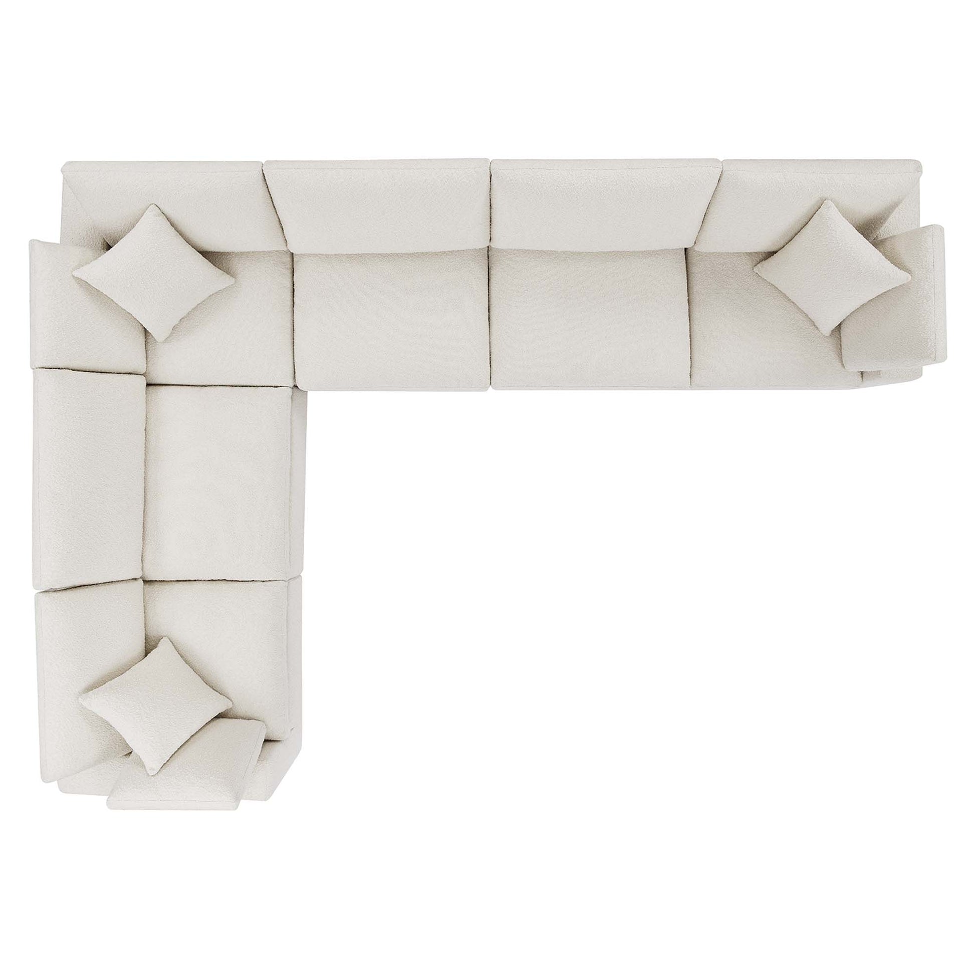 Commix 6-Piece Down Filled Overstuffed Boucle Fabric Sectional sofá