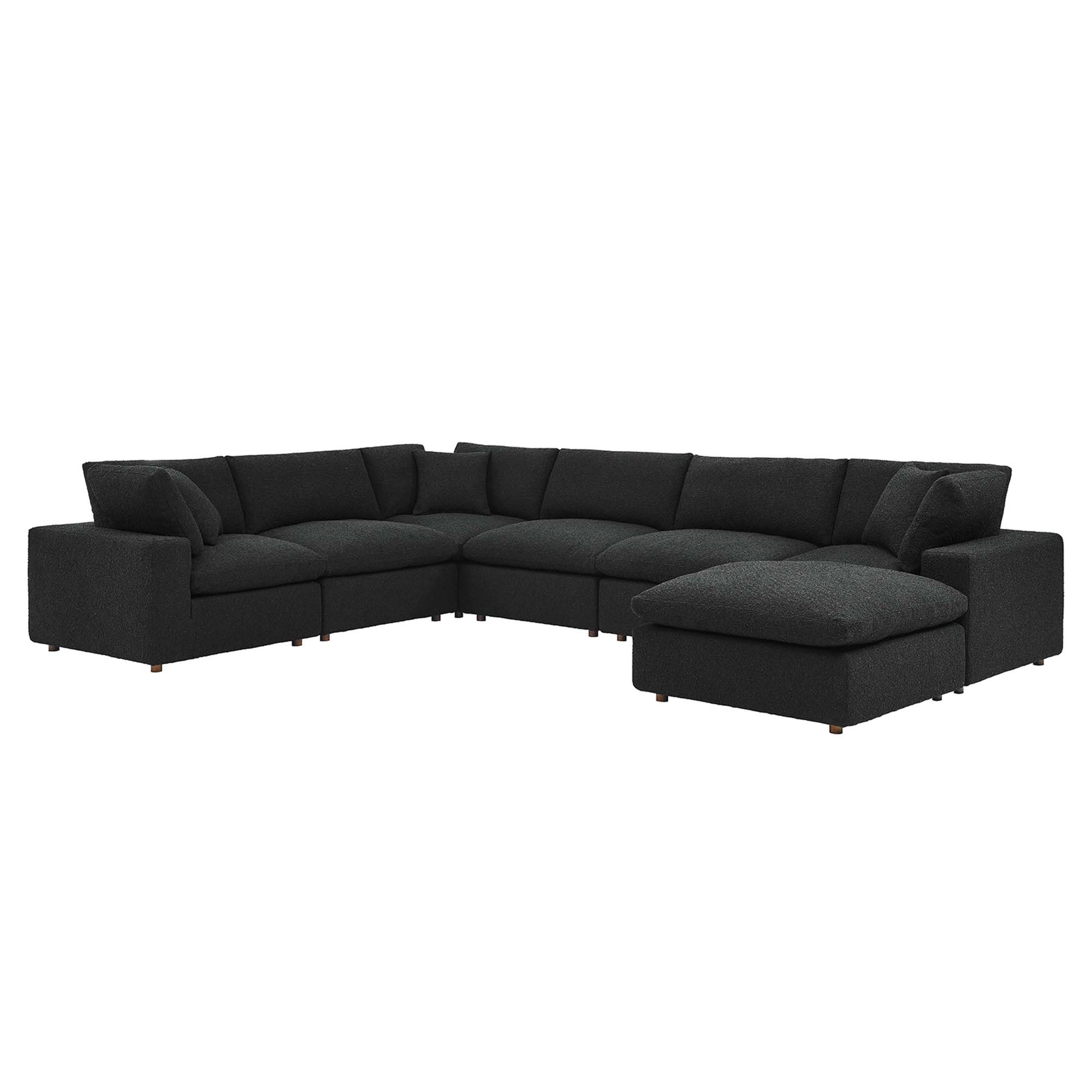 Commix 7-Piece Down Filled Overstuffed Boucle Sectional sofá