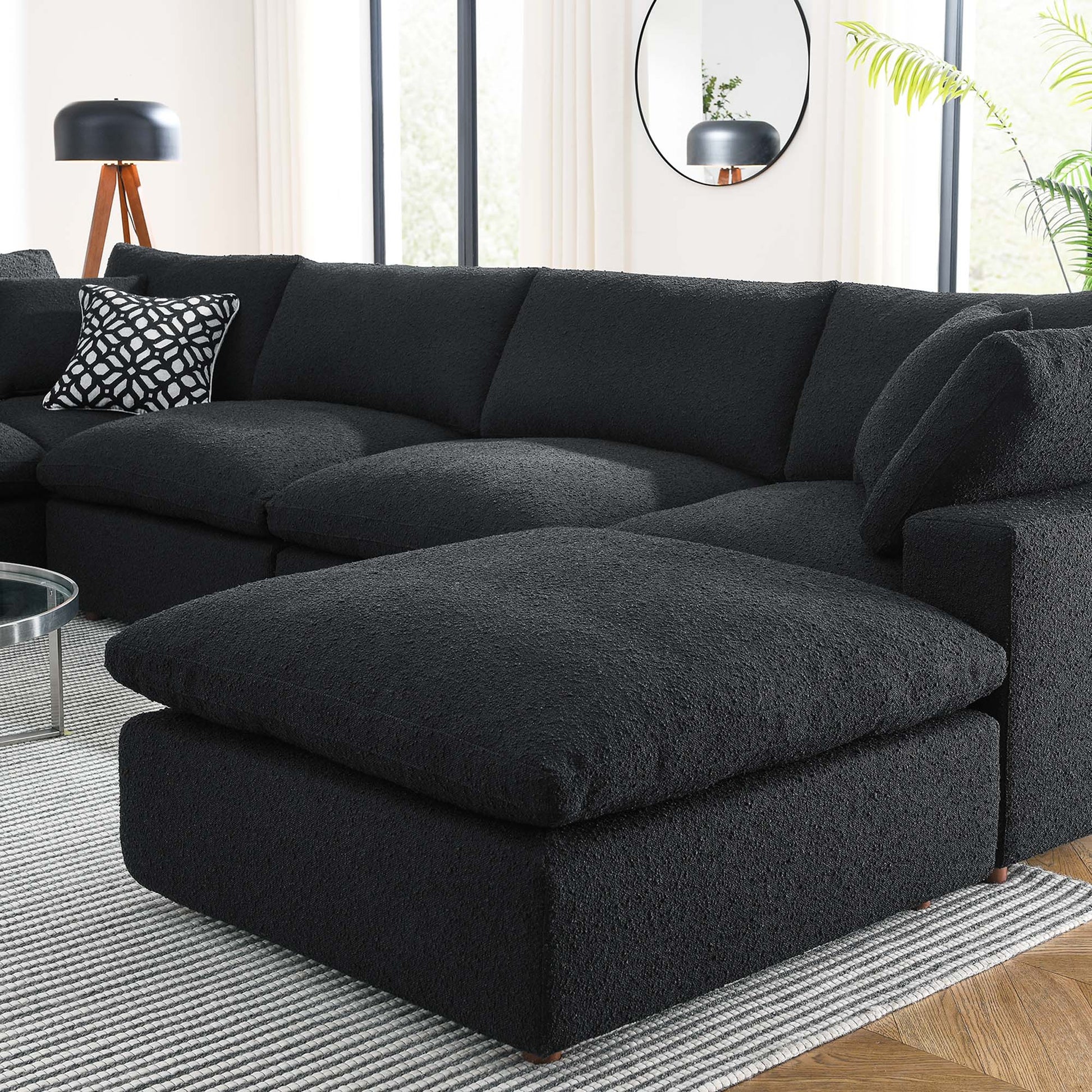 Commix 7-Piece Down Filled Overstuffed Boucle Sectional sofá