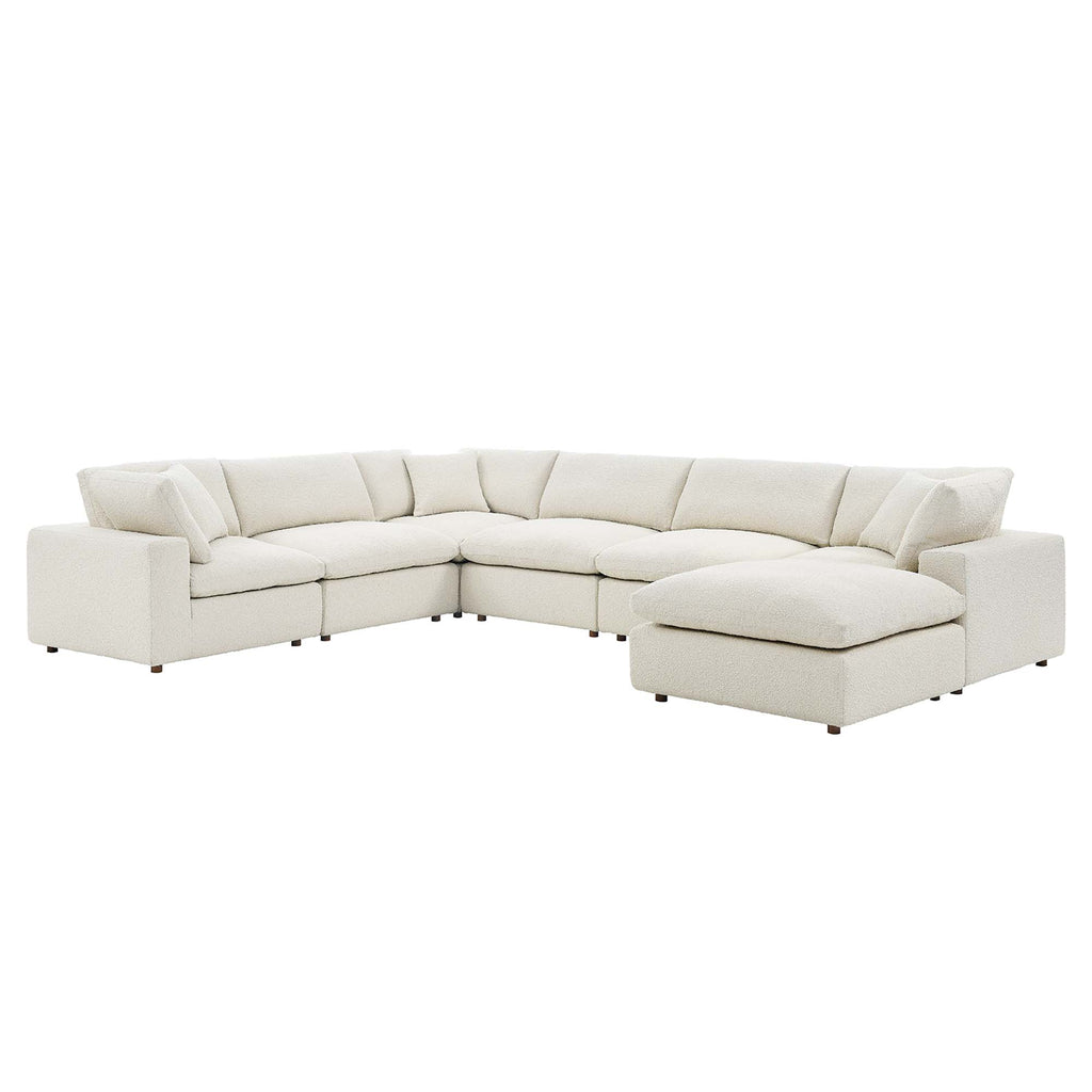 Commix 7-Piece Down Filled Overstuffed Boucle Sectional sofá