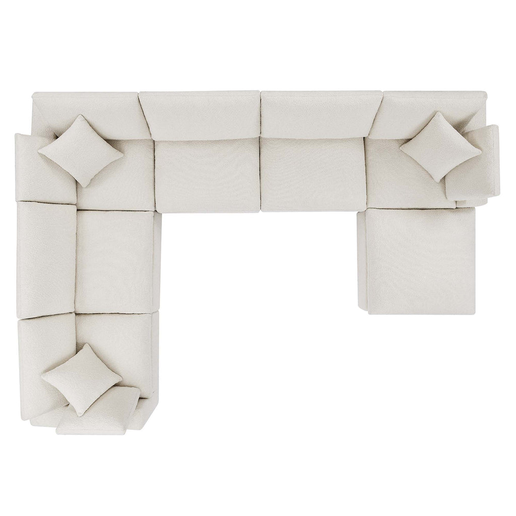 Commix 7-Piece Down Filled Overstuffed Boucle Sectional sofá