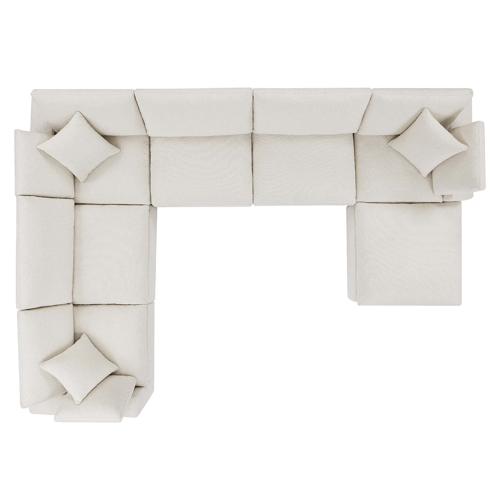 Commix 7-Piece Down Filled Overstuffed Boucle Sectional sofá