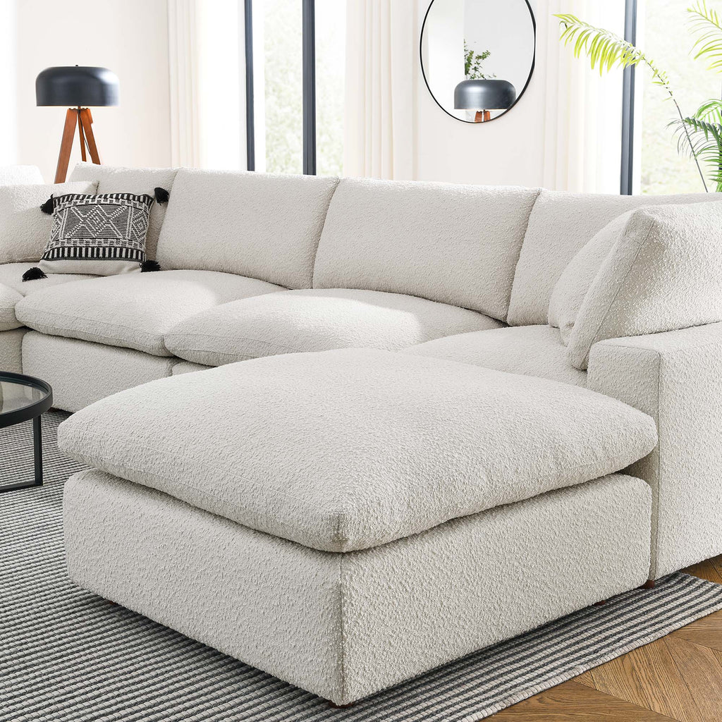 Commix 7-Piece Down Filled Overstuffed Boucle Sectional sofá