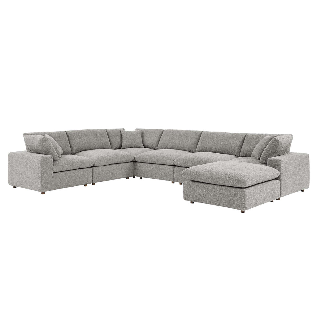 Commix 7-Piece Down Filled Overstuffed Boucle Sectional sofá