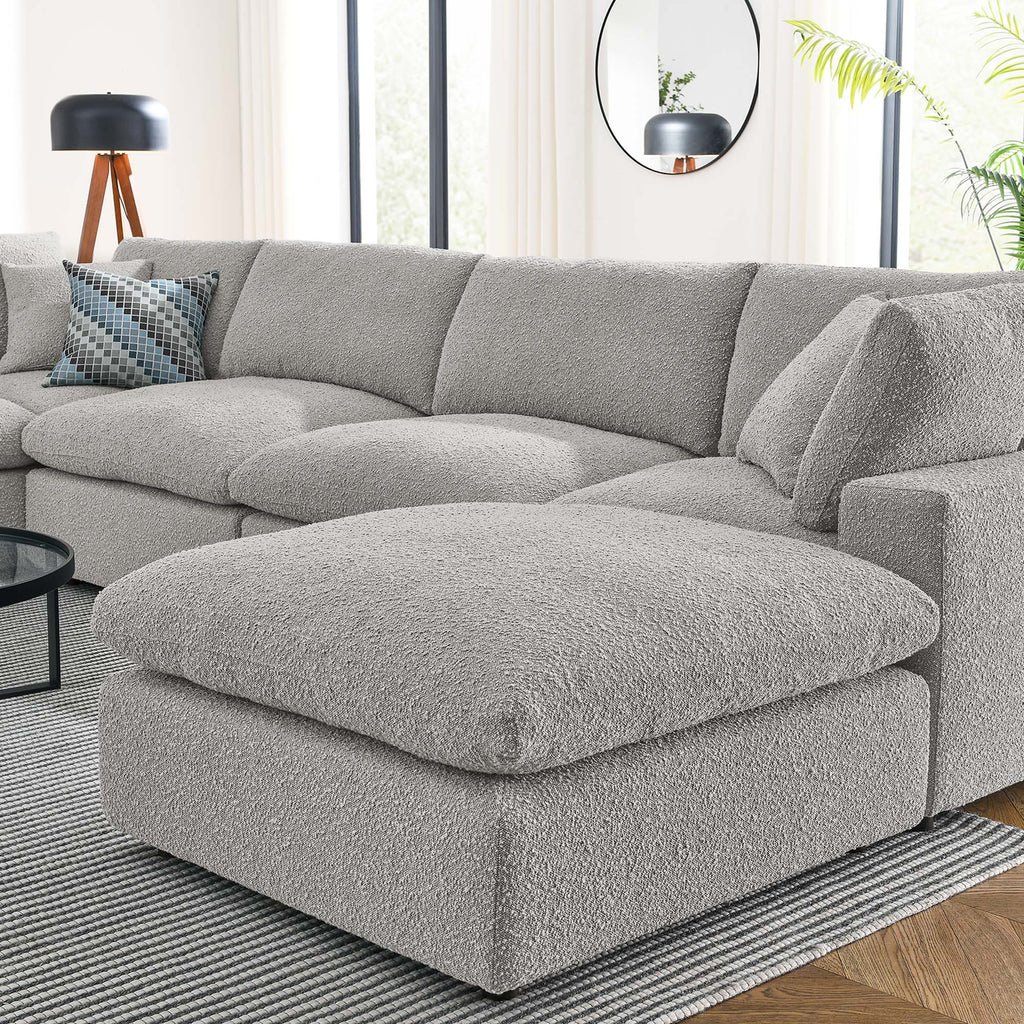 Commix 7-Piece Down Filled Overstuffed Boucle Sectional sofá