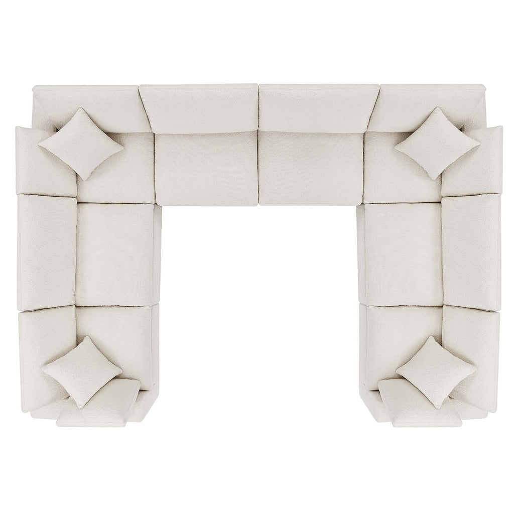 Commix 8-Piece Down Filled Overstuffed Boucle Fabric Sectional sofá