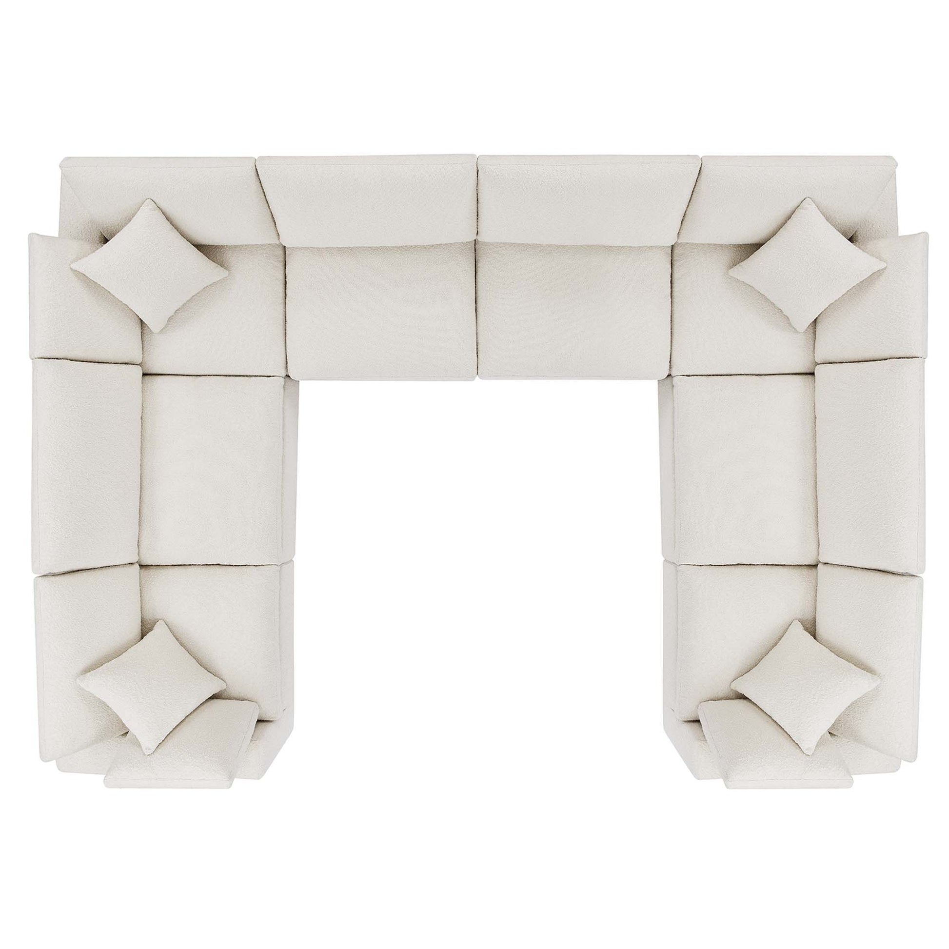 Commix 8-Piece Down Filled Overstuffed Boucle Fabric Sectional sofá