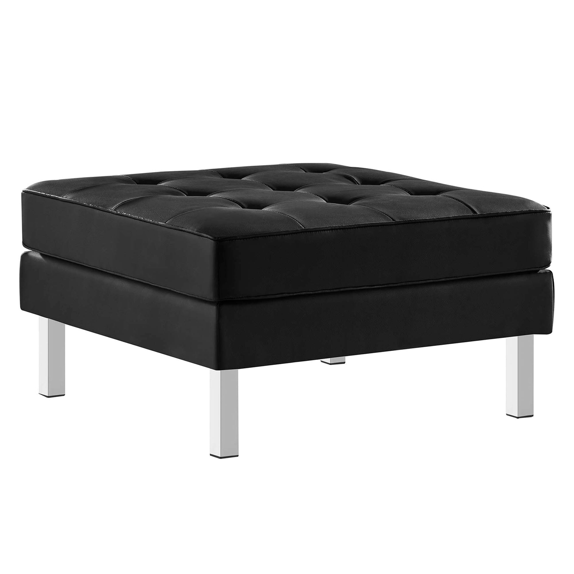 Loft Tufted Vegan Leather sofá and Ottoman Set