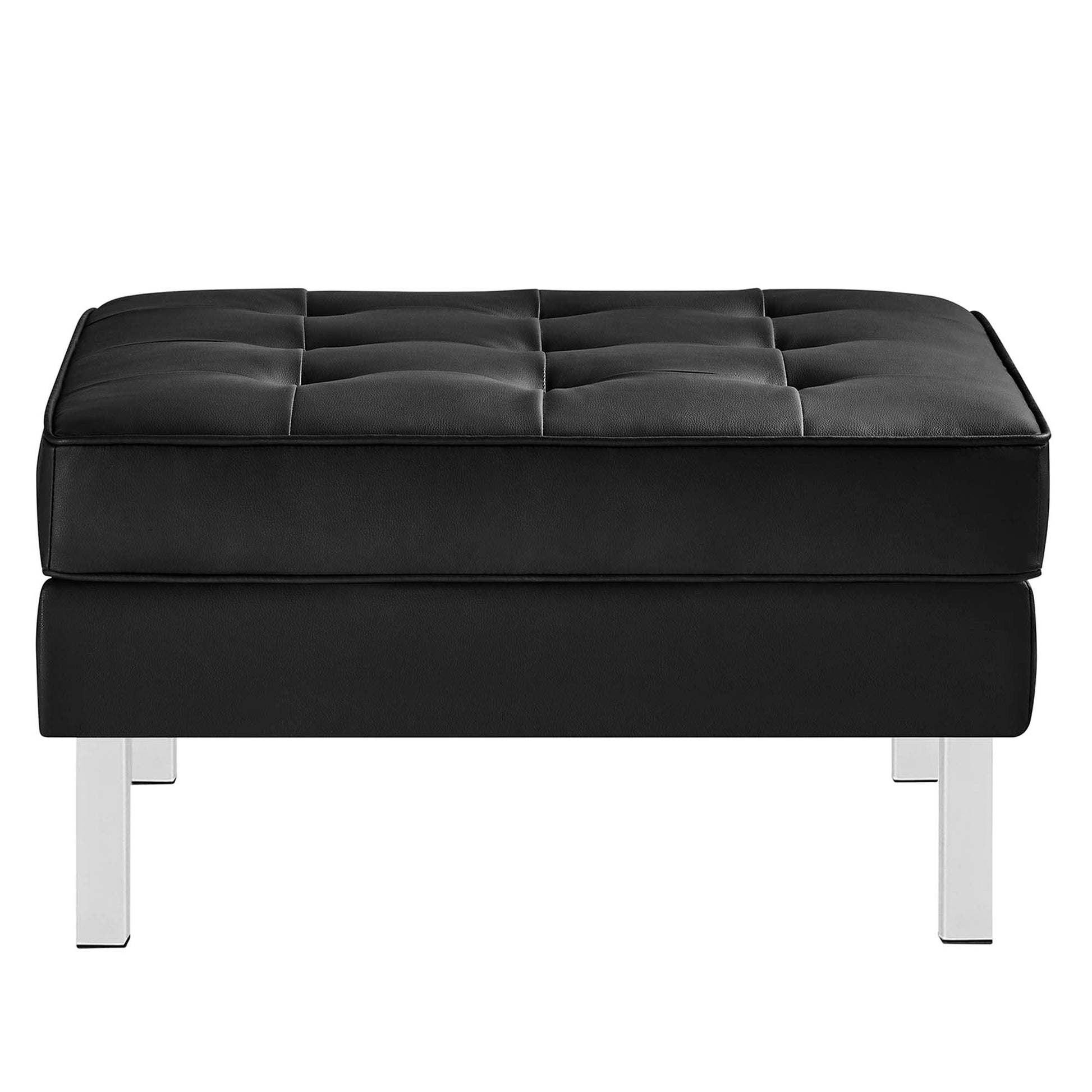 Loft Tufted Vegan Leather sofá and Ottoman Set