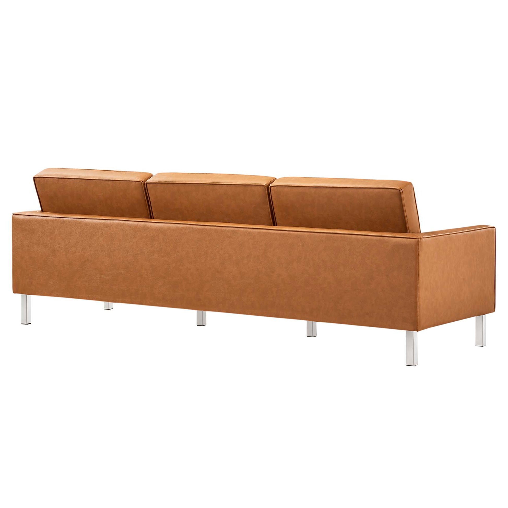 Loft Tufted Vegan Leather sofá and Ottoman Set