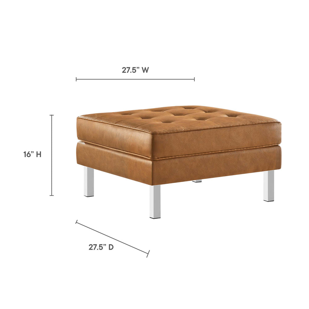 Loft Tufted Vegan Leather sofá and Ottoman Set