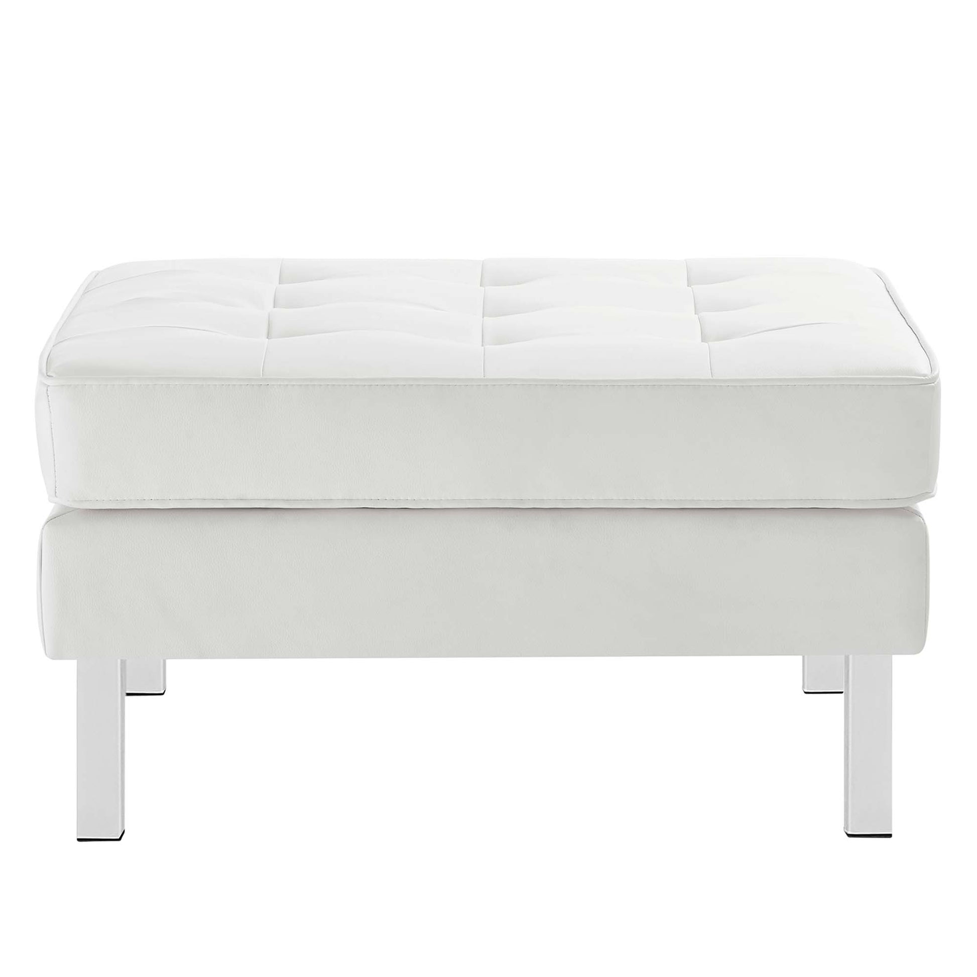 Loft Tufted Vegan Leather sofá and Ottoman Set