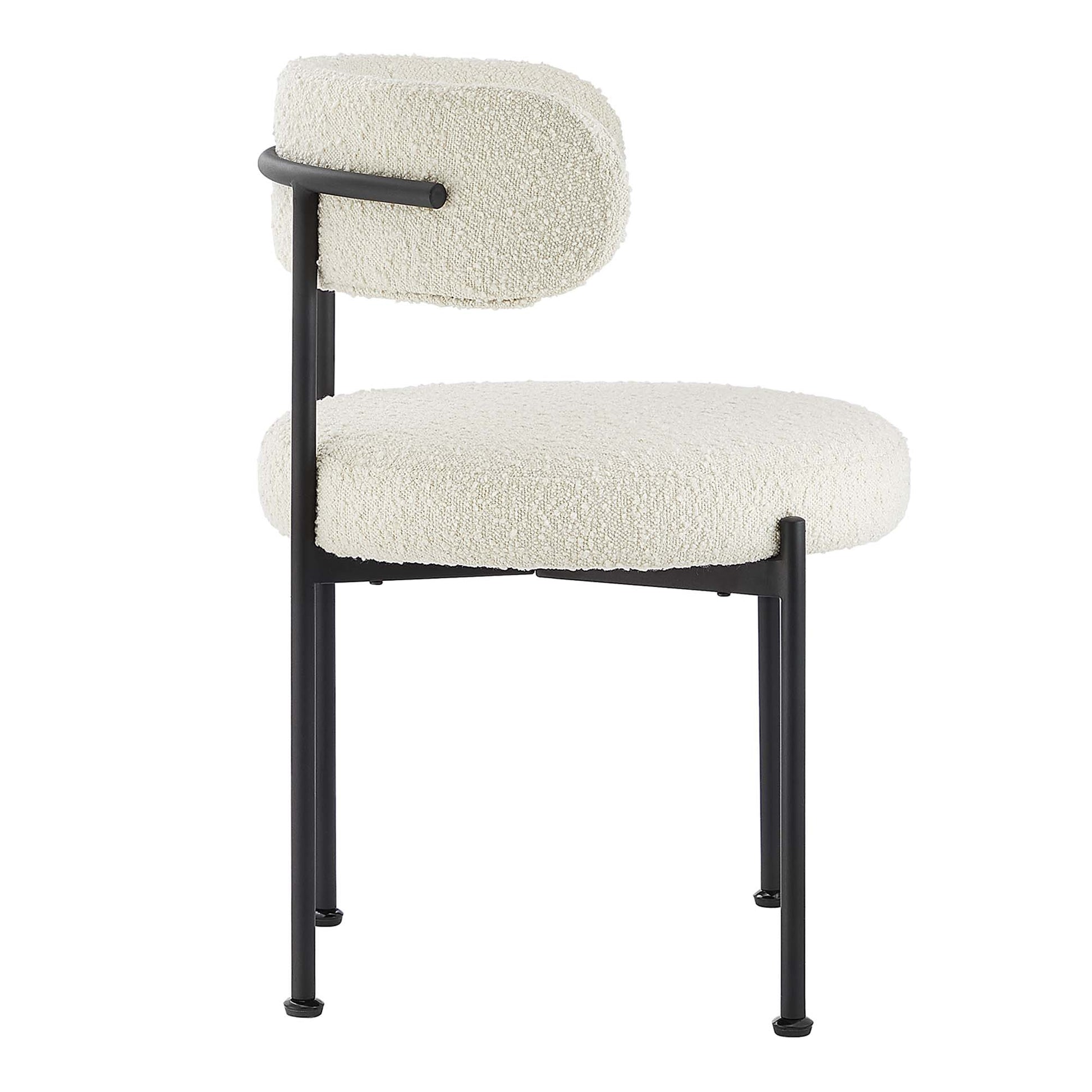 Albie Boucle Fabric comedor sillas Set of 2