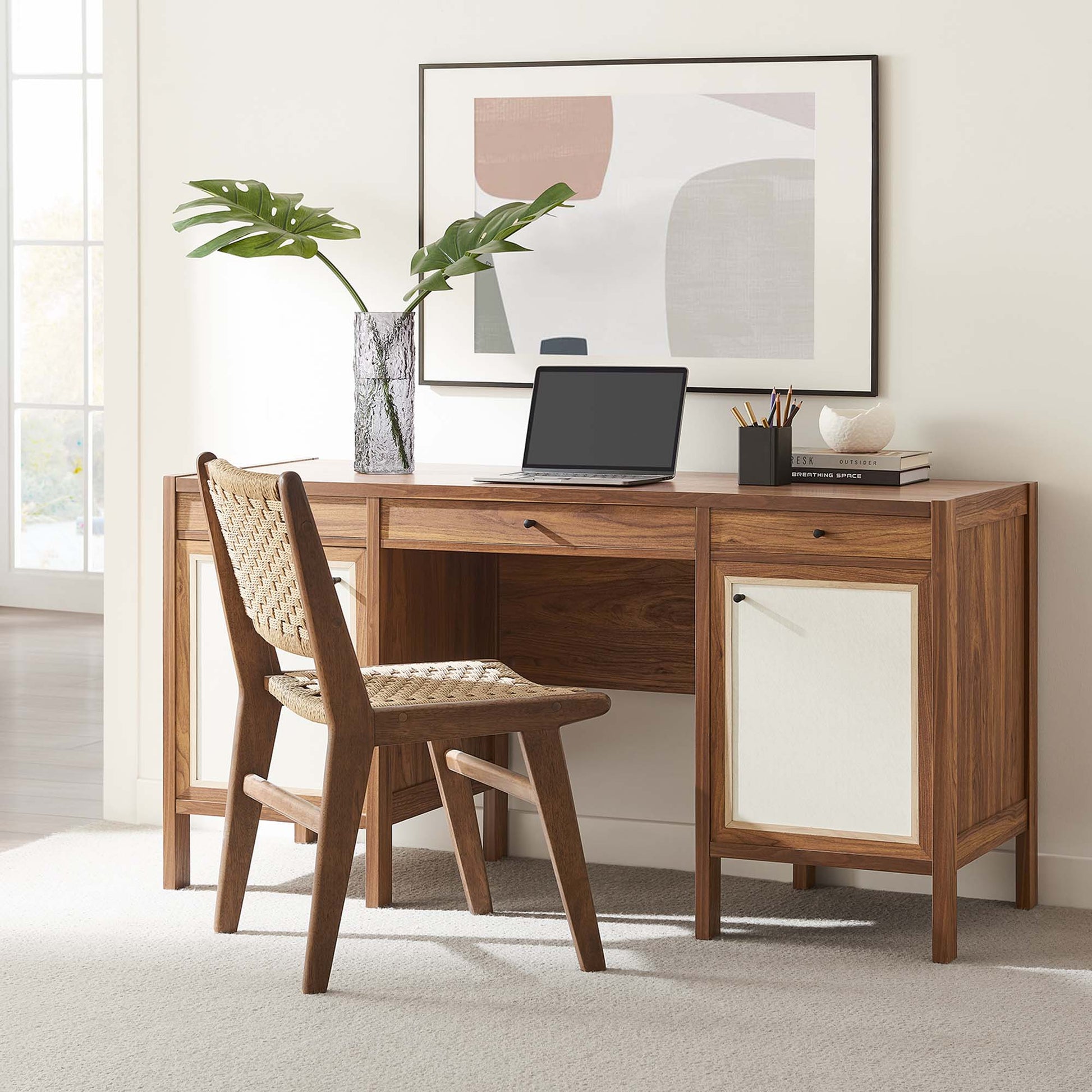 Capri 58" Wood Grain oficina Desk